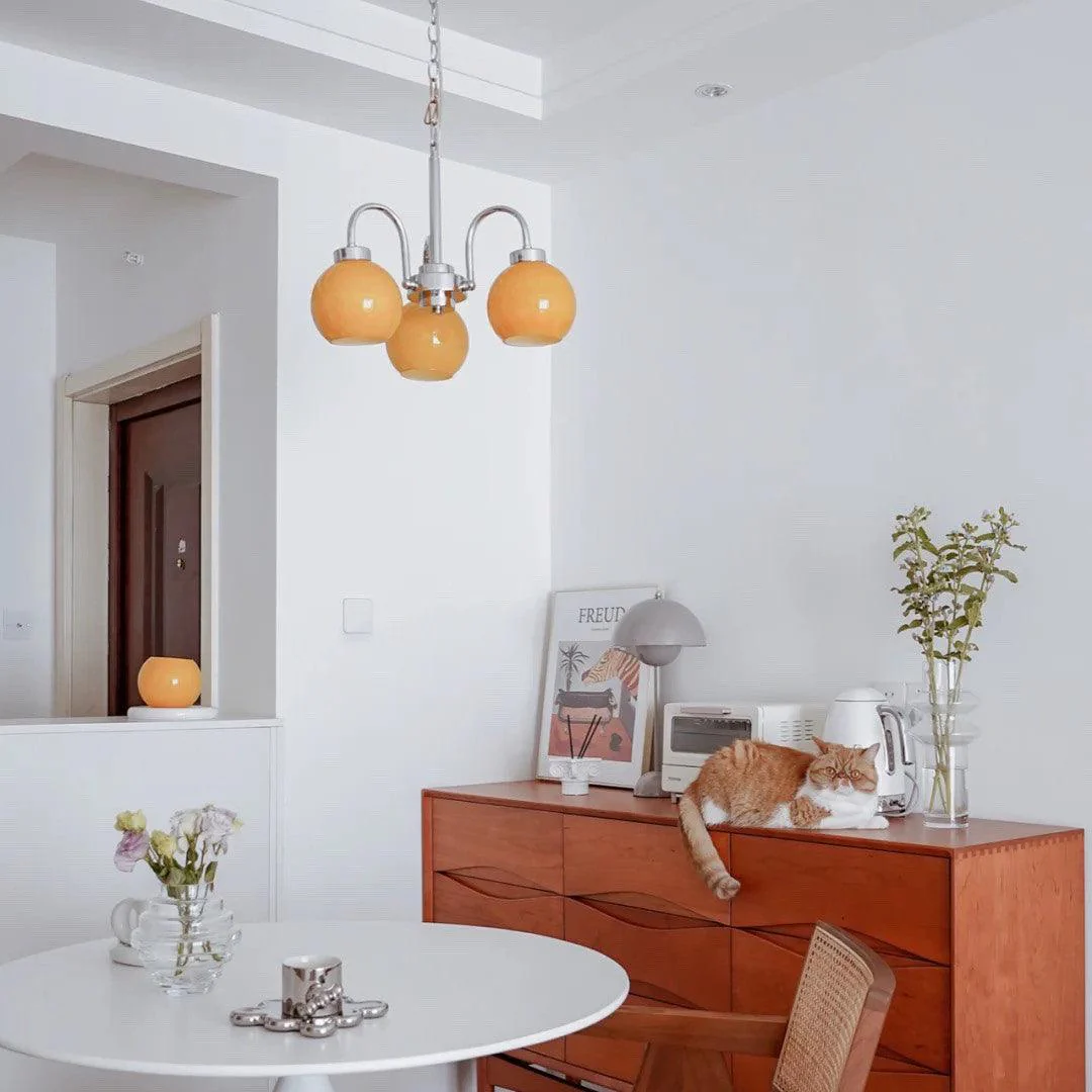 Lustra Chandelier Yellow Glass Globes - Image 78