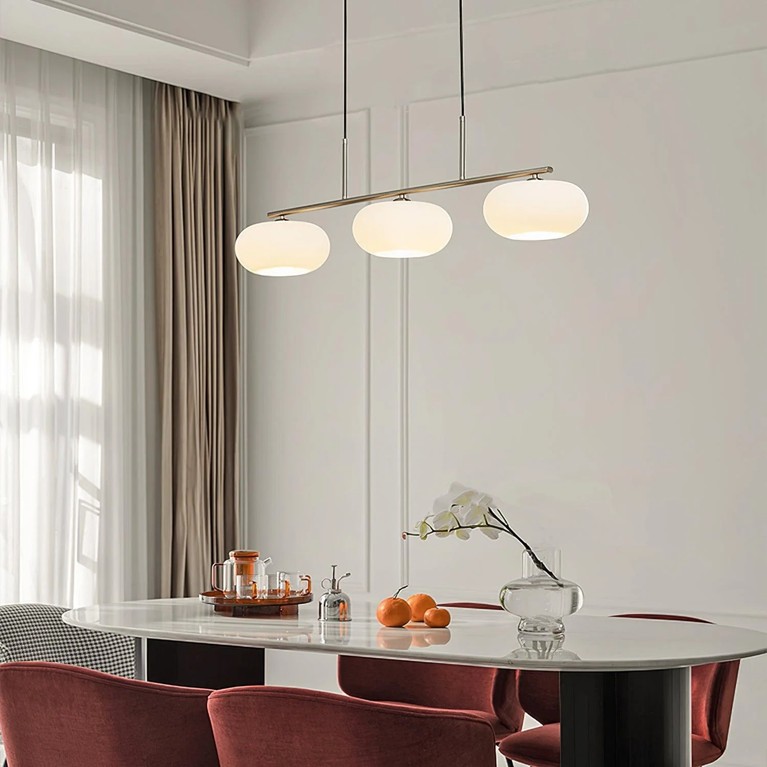 Lustra Pendant Lamp 3-Light Globe Shaped Linear - Image 24