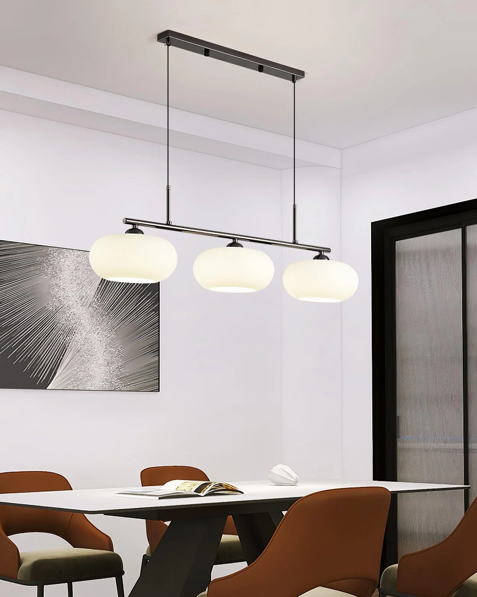 Lustra Pendant Lamp 3-Light Globe Shaped Linear - Image 31