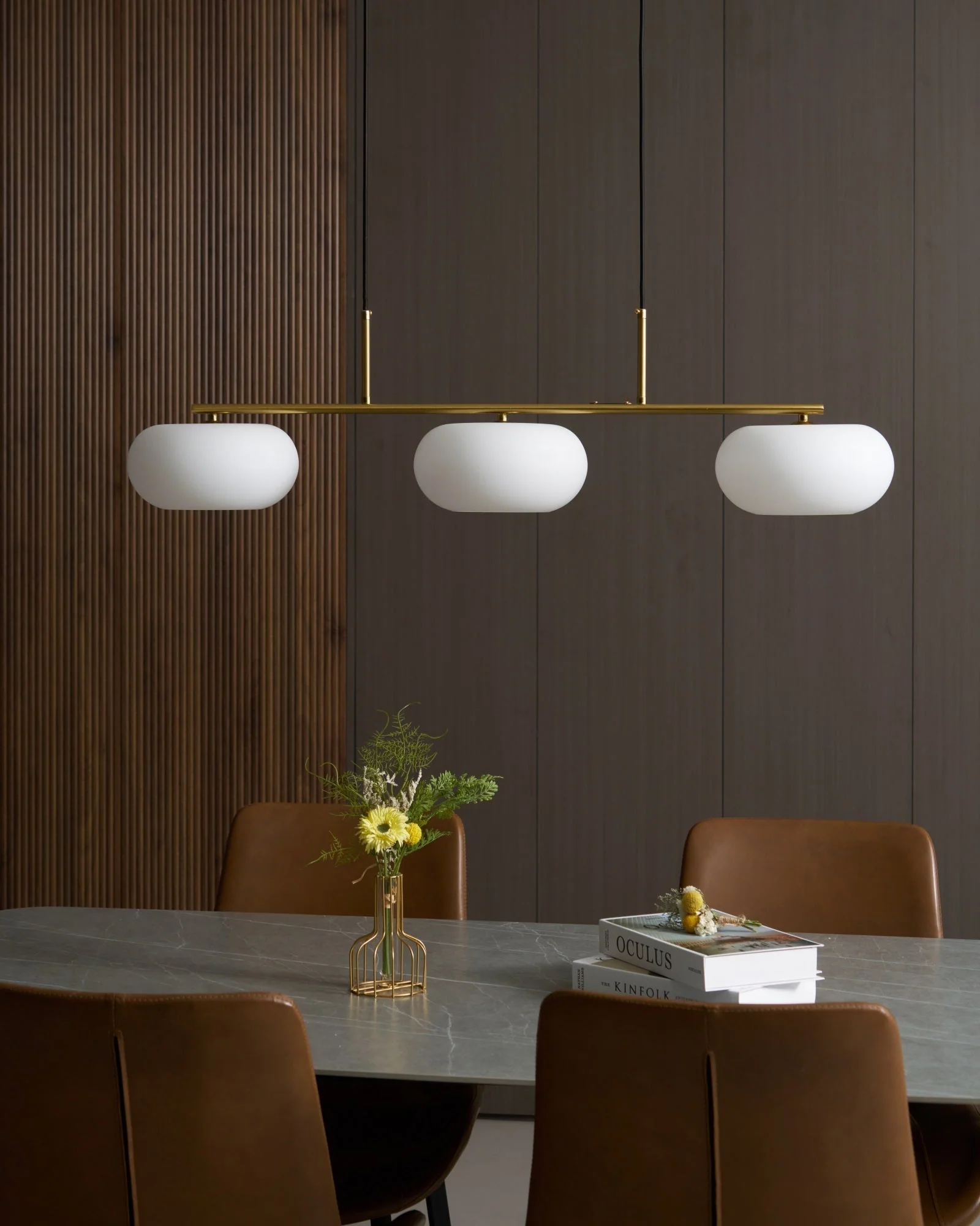 Lustra Pendant Lamp 3-Light Globe Shaped Linear - Image 55