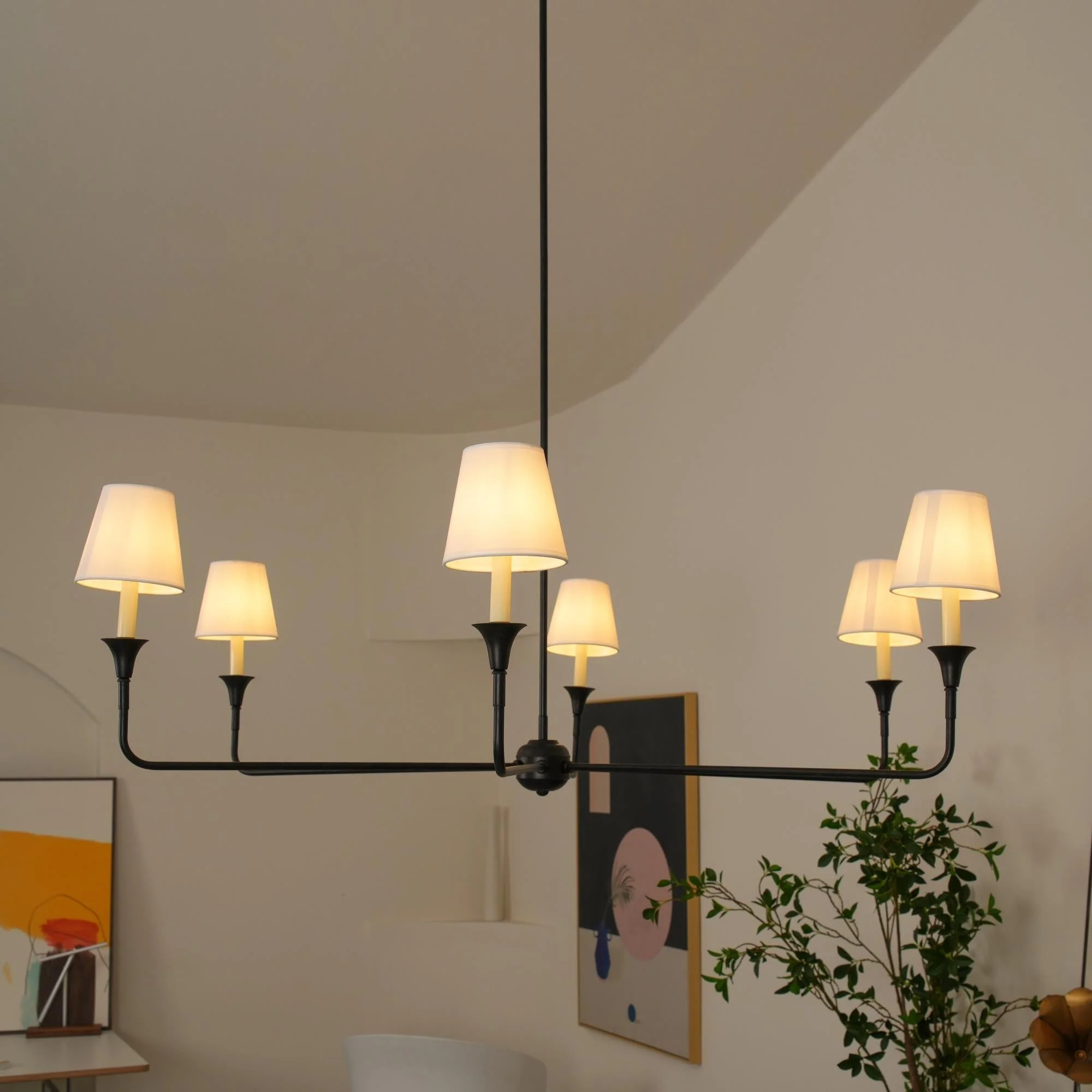 Lustra Pendant Lamp Black Candle Tapered - Image 63