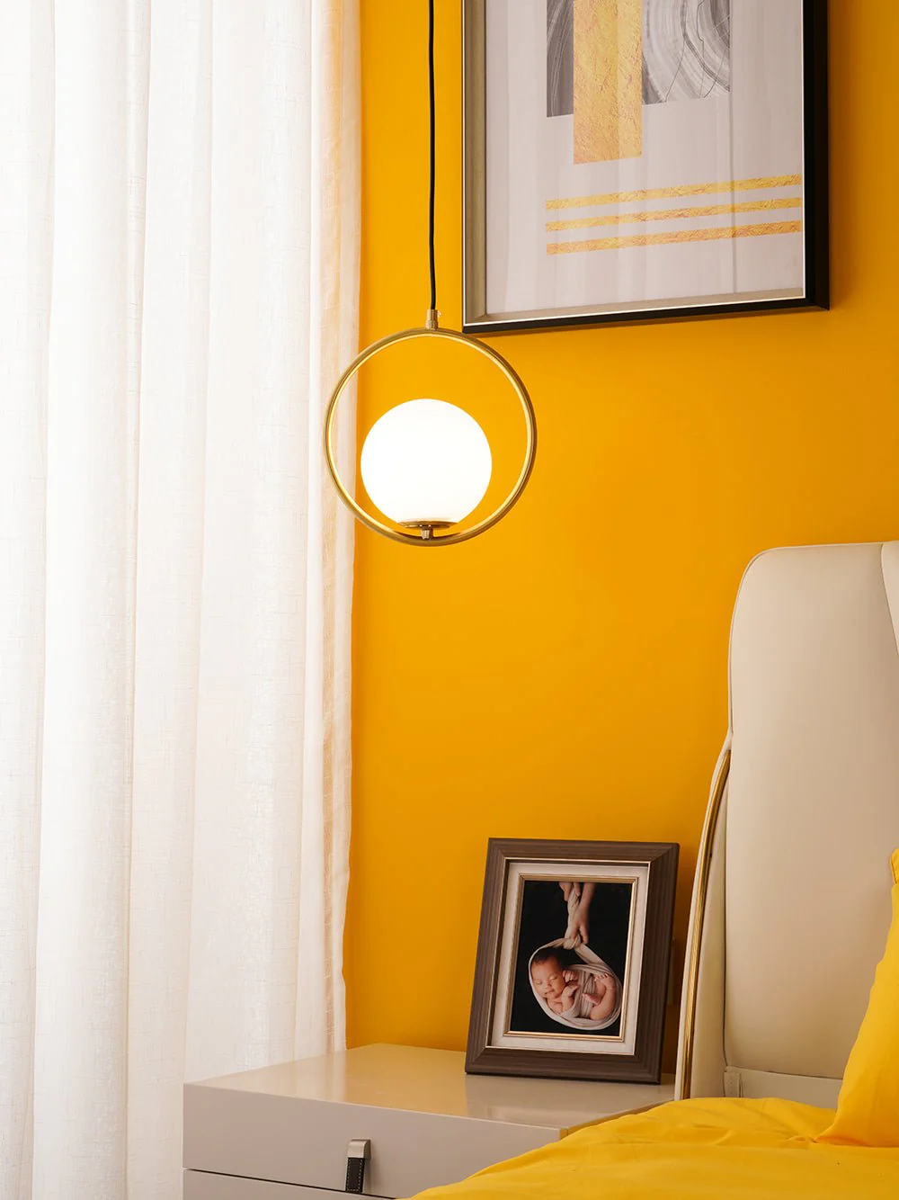 Lustra Pendant Lamp Brass Modern Ring - Image 14