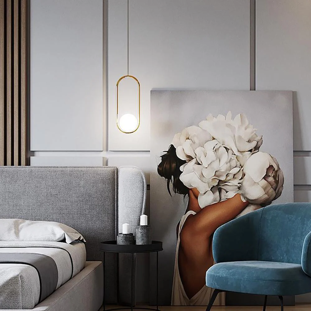 Lustra Pendant Lamp Brass Modern Ring - Image 88