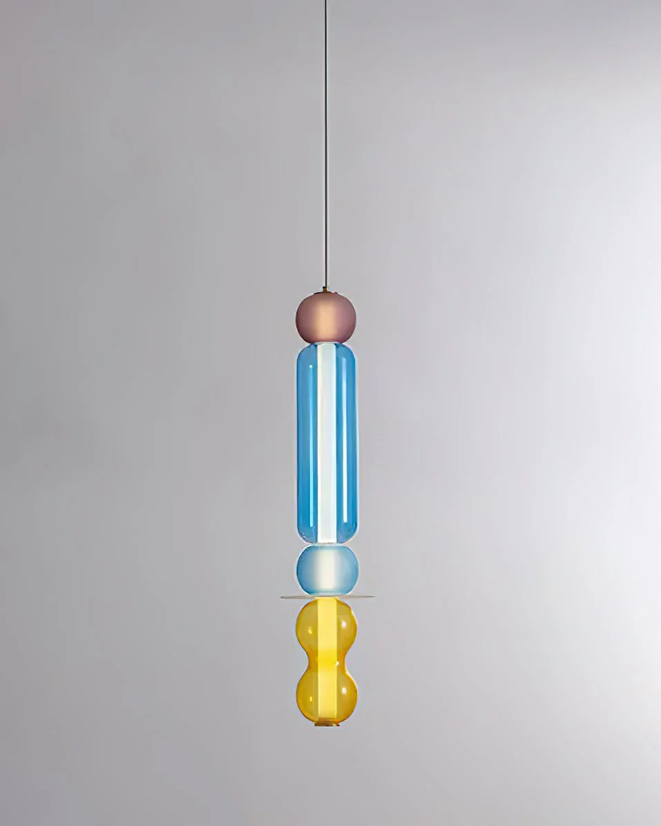 Lustra Pendant Lamp Colored Glass Modern - Image 12