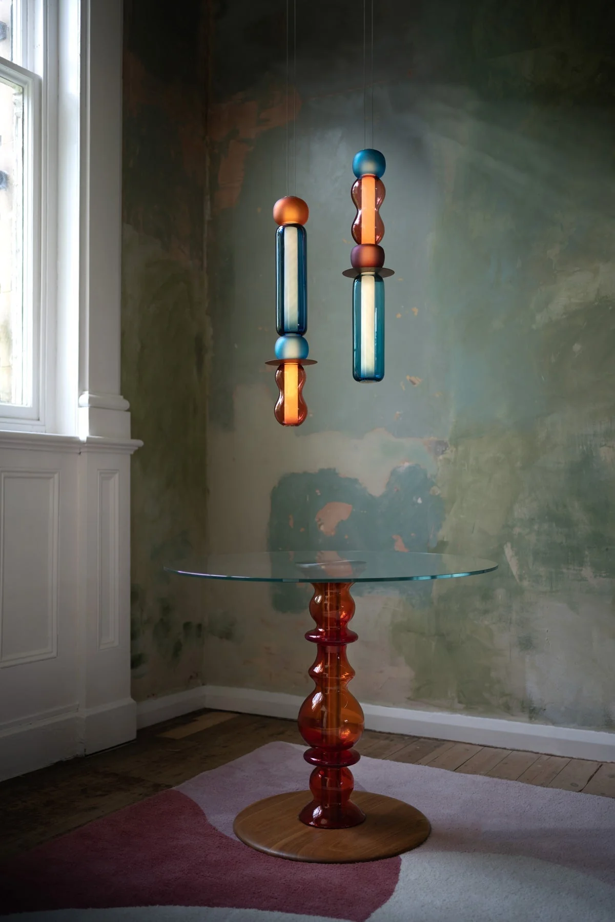 Lustra Pendant Lamp Colored Glass Modern - Image 15