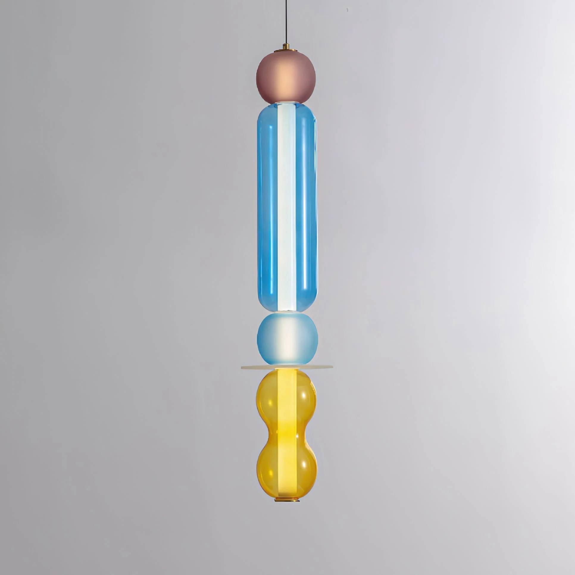 Lustra Pendant Lamp Colored Glass Modern - Image 21
