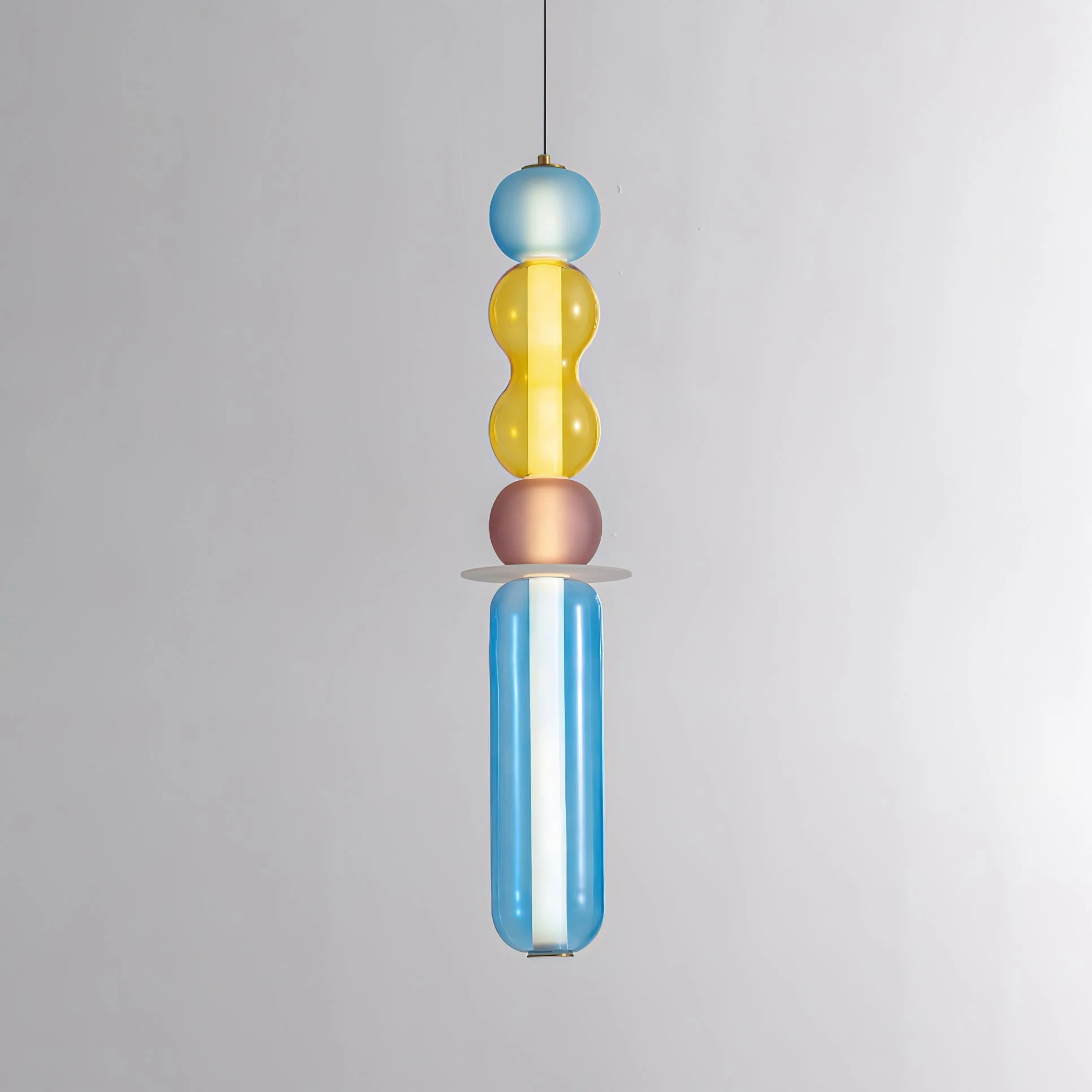 Lustra Pendant Lamp Colored Glass Modern - Image 22