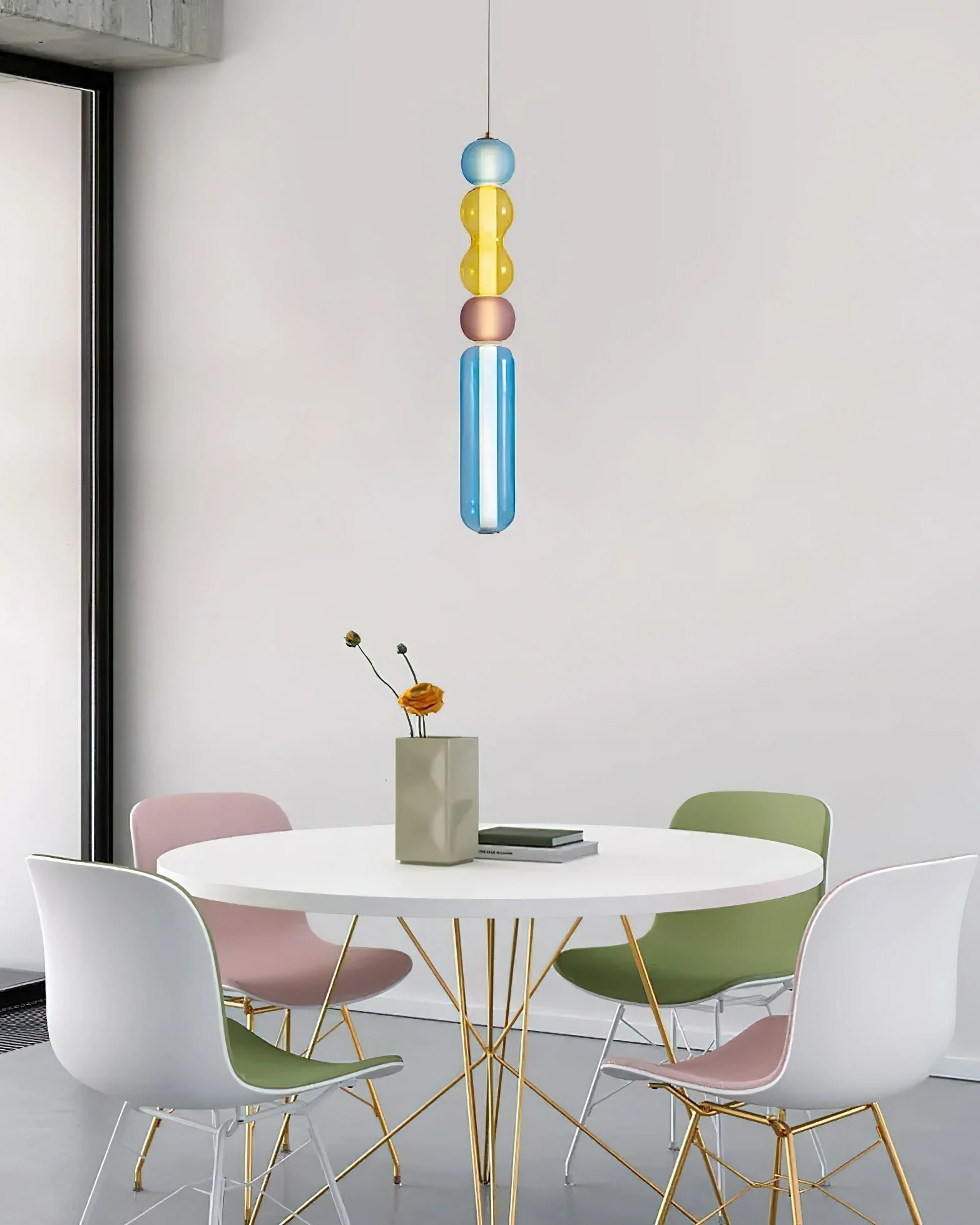 Lustra Pendant Lamp Colored Glass Modern - Image 23