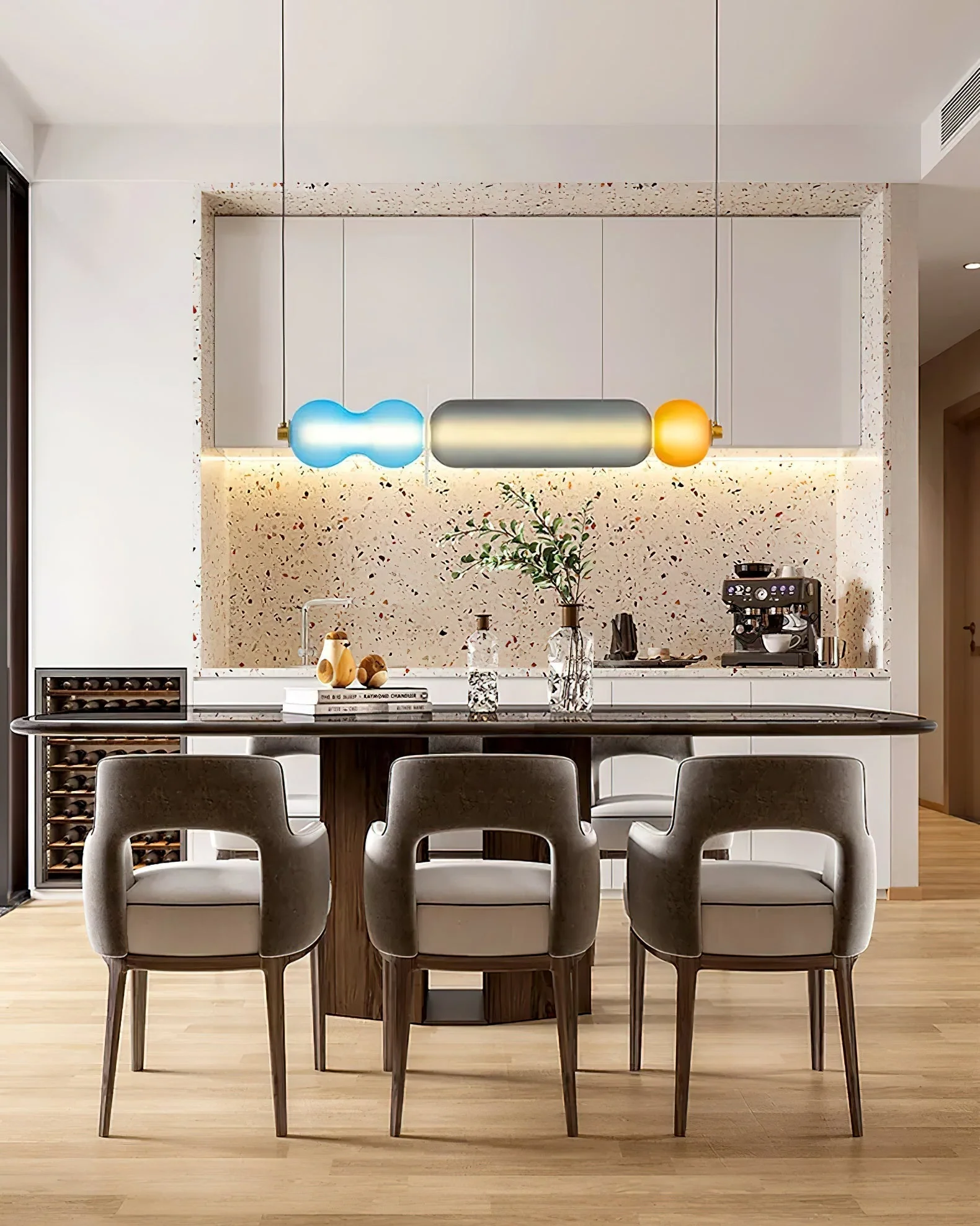 Lustra Pendant Lamp Colored Glass Modern - Image 27