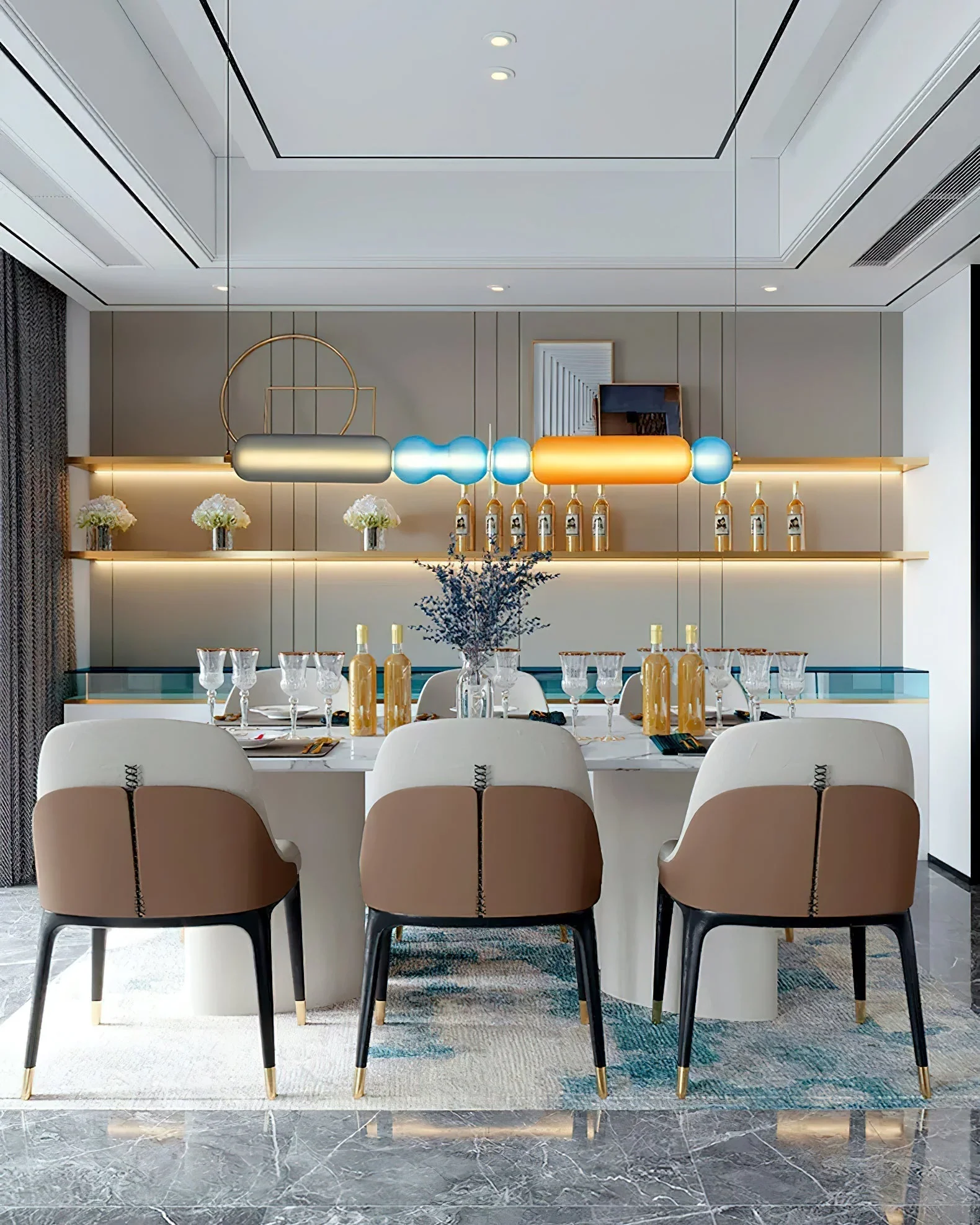 Lustra Pendant Lamp Colored Glass Modern - Image 28