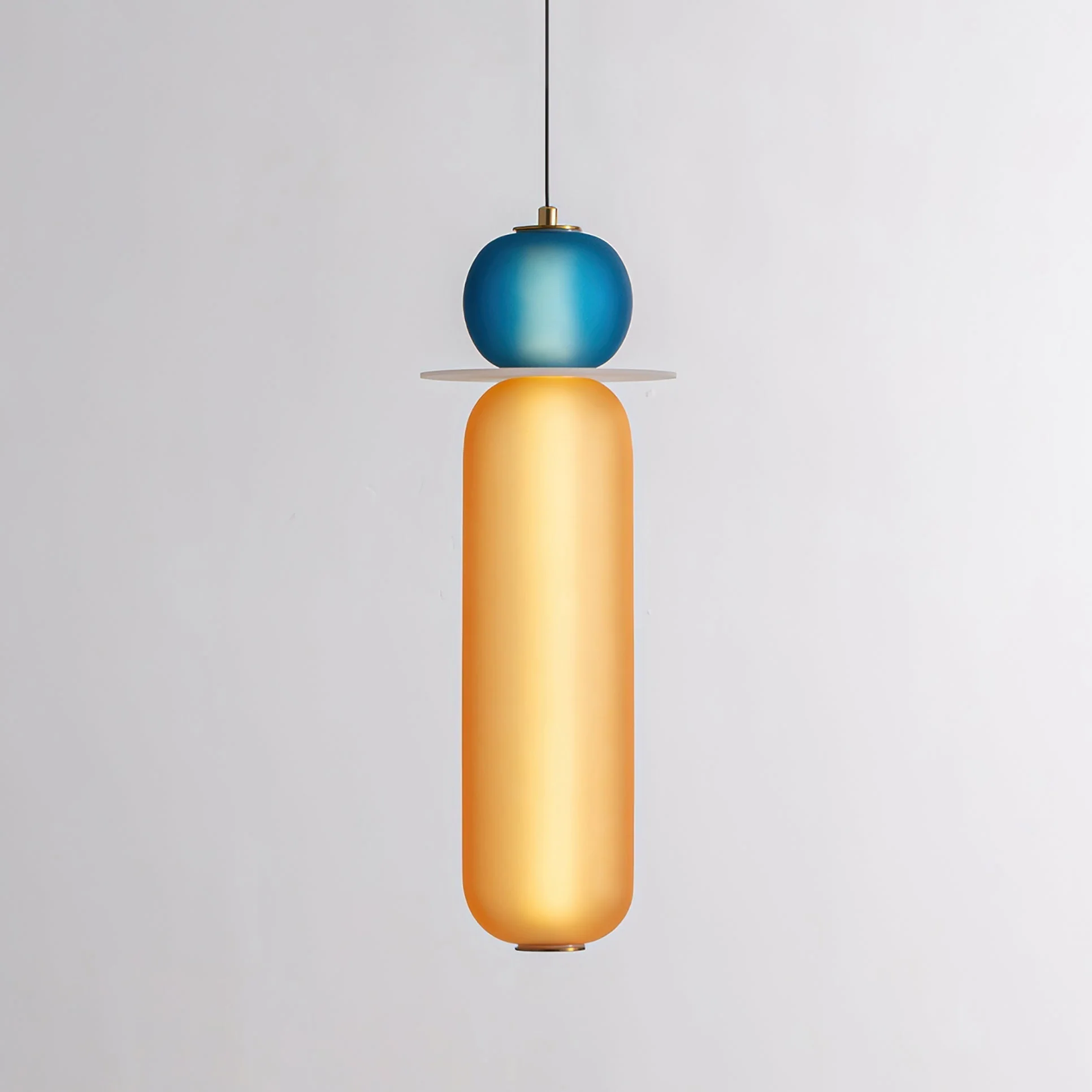 Lustra Pendant Lamp Colored Glass Modern - Image 3