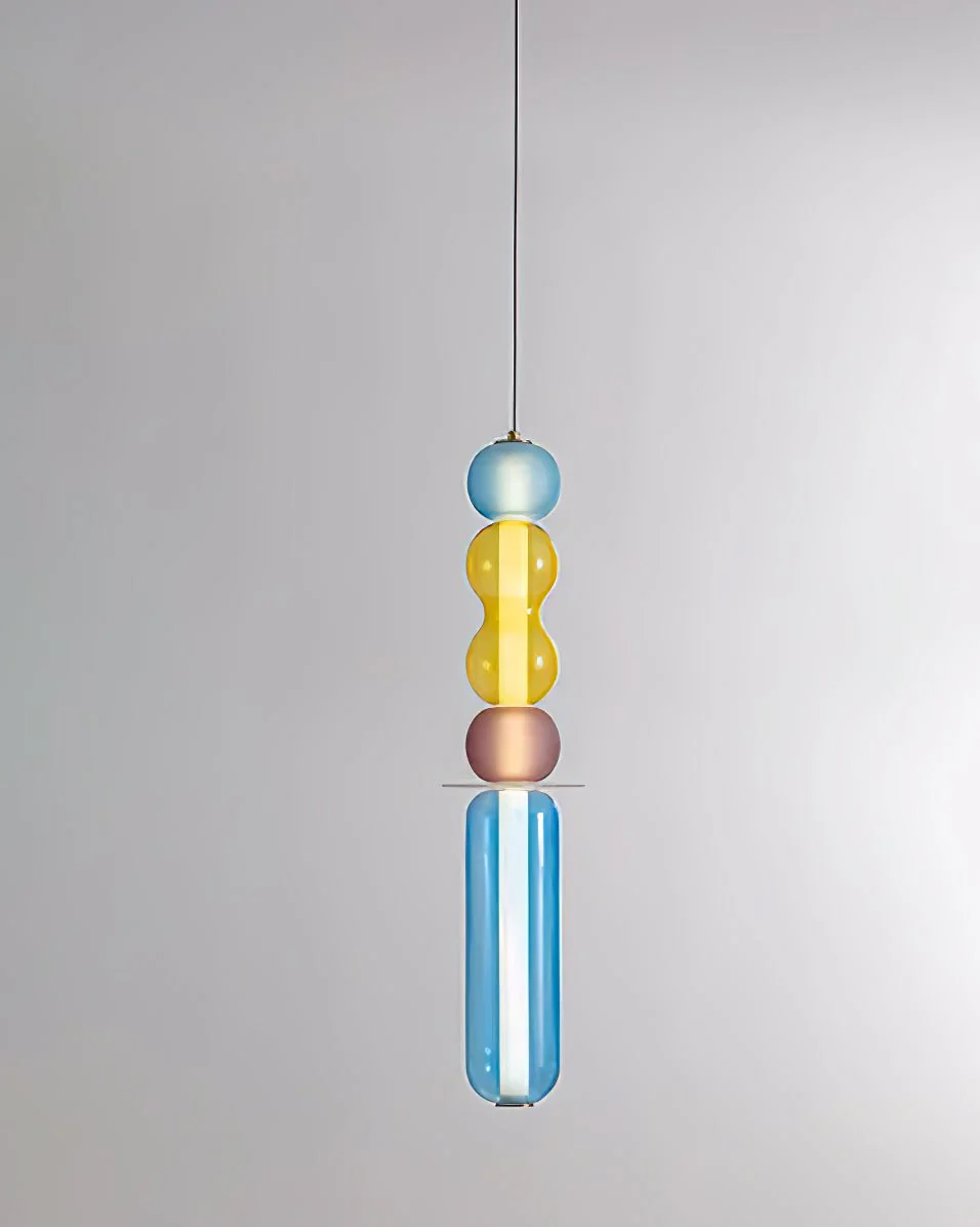 Lustra Pendant Lamp Colored Glass Modern - Image 36