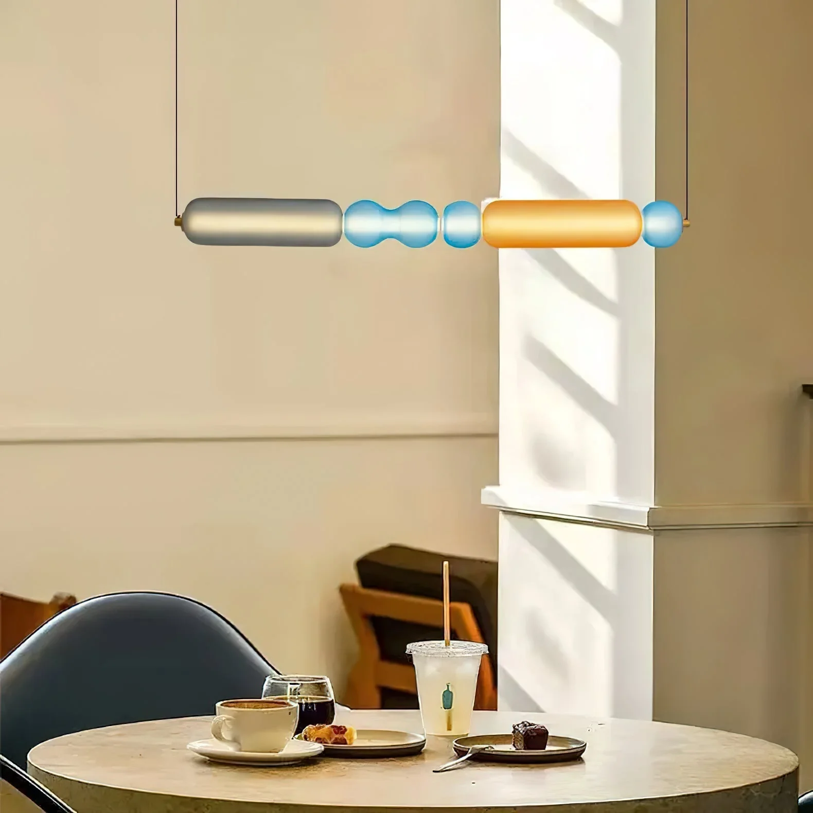 Lustra Pendant Lamp Colored Glass Modern - Image 4