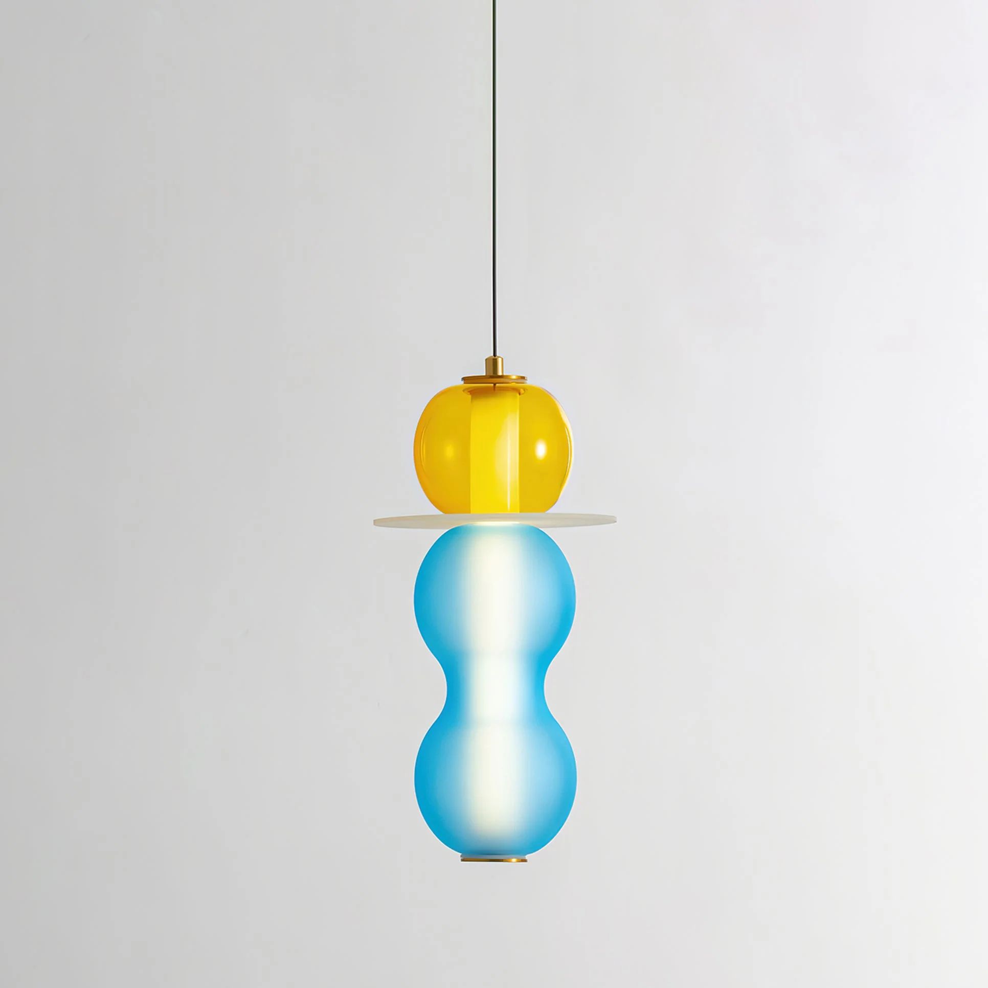 Lustra Pendant Lamp Colored Glass Modern - Image 7