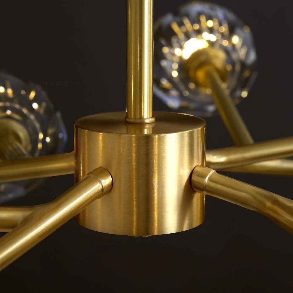 Lustra Pendant Lamp Crystal Ball Brass Cluster - Image 78