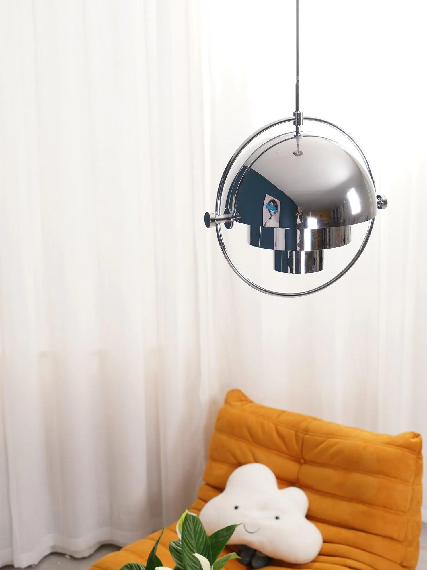 Lustra Pendant Lamp Deformed Ball Golden - Image 11