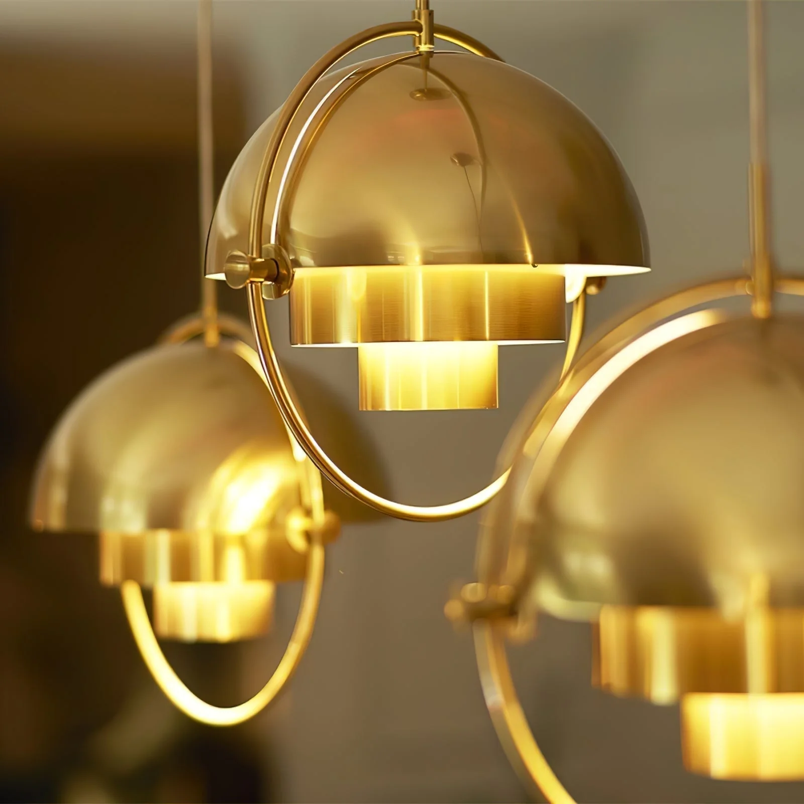 Lustra Pendant Lamp Deformed Ball Golden - Image 45