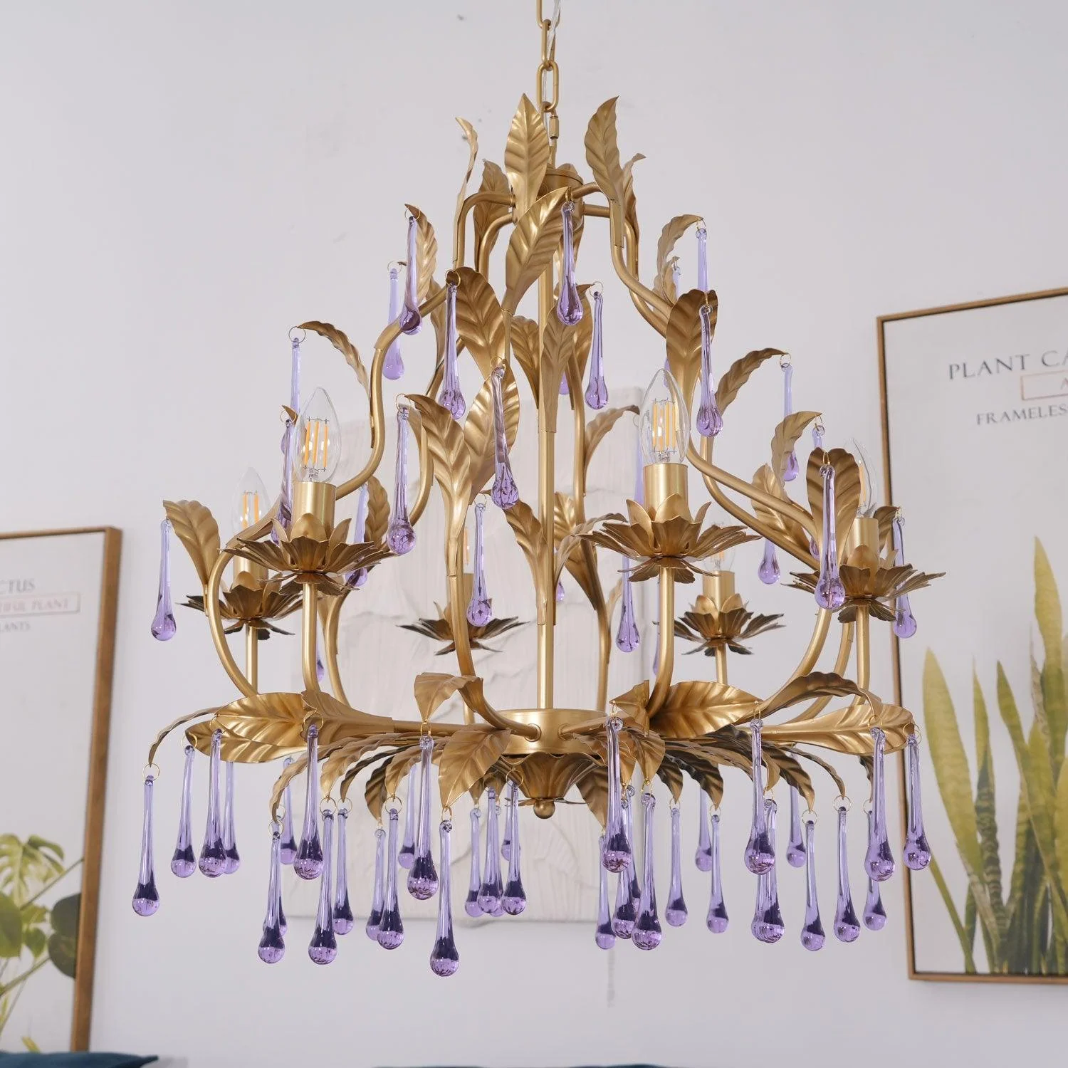 Lustra Pendant Lamp Drops Gold Leaves - Image 18