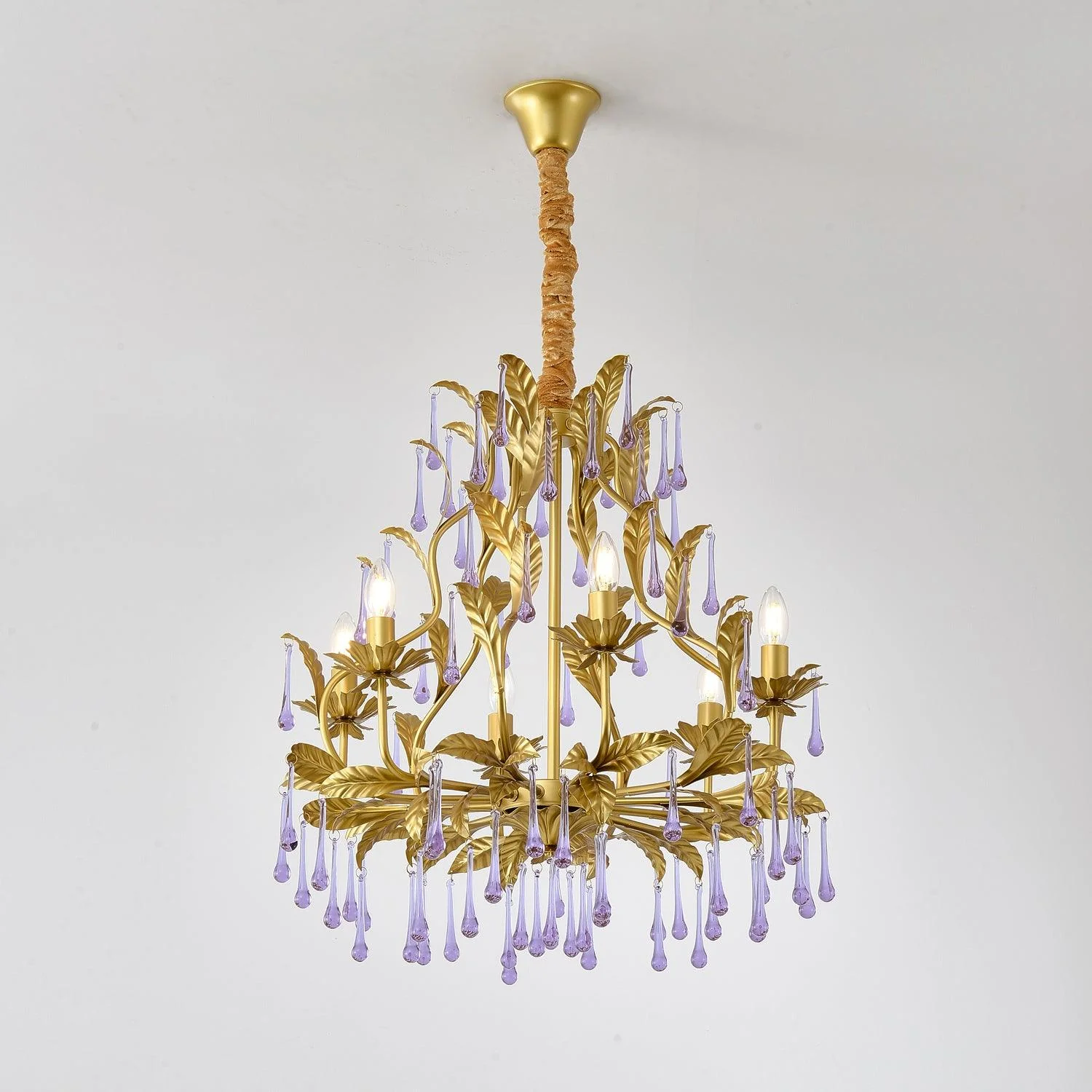 Lustra Pendant Lamp Drops Gold Leaves - Image 32