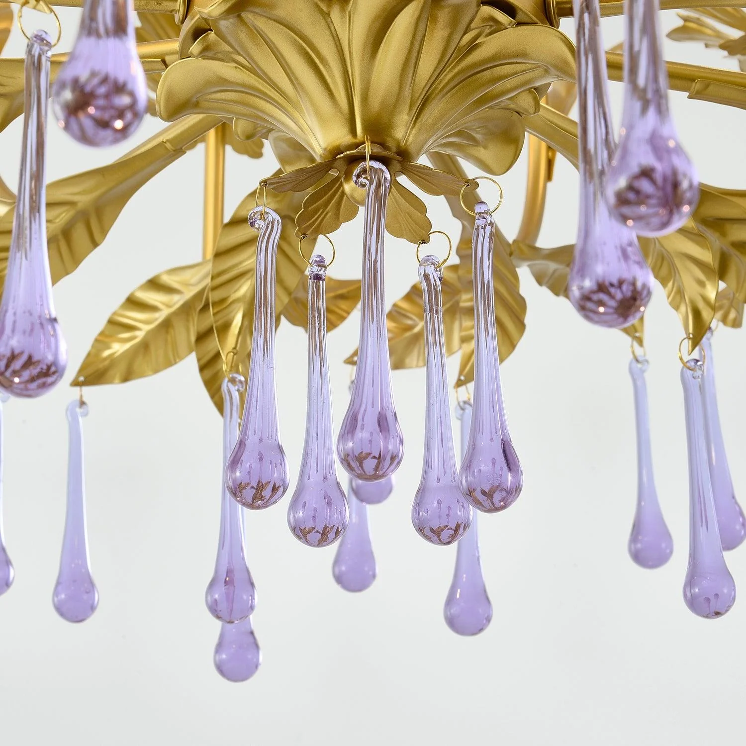 Lustra Pendant Lamp Drops Gold Leaves - Image 34
