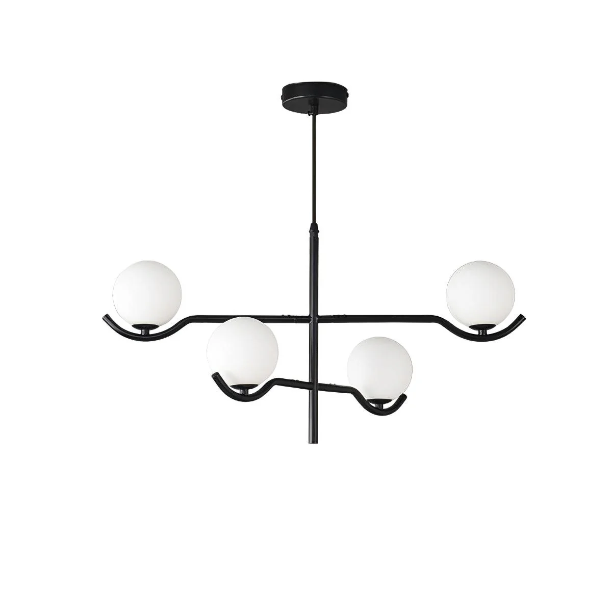 Lustra Pendant Lamp Frame Black Glass - Image 13