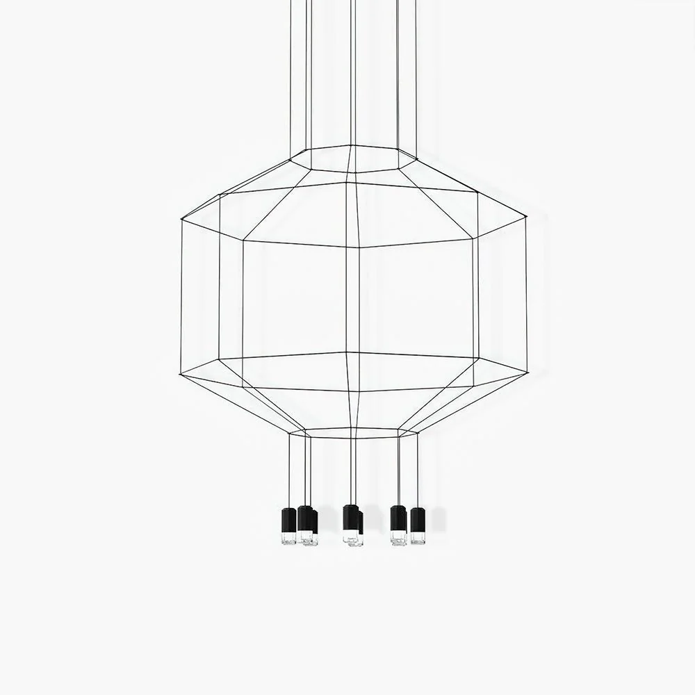 Lustra Pendant Lamp Geometric Wire Black LED