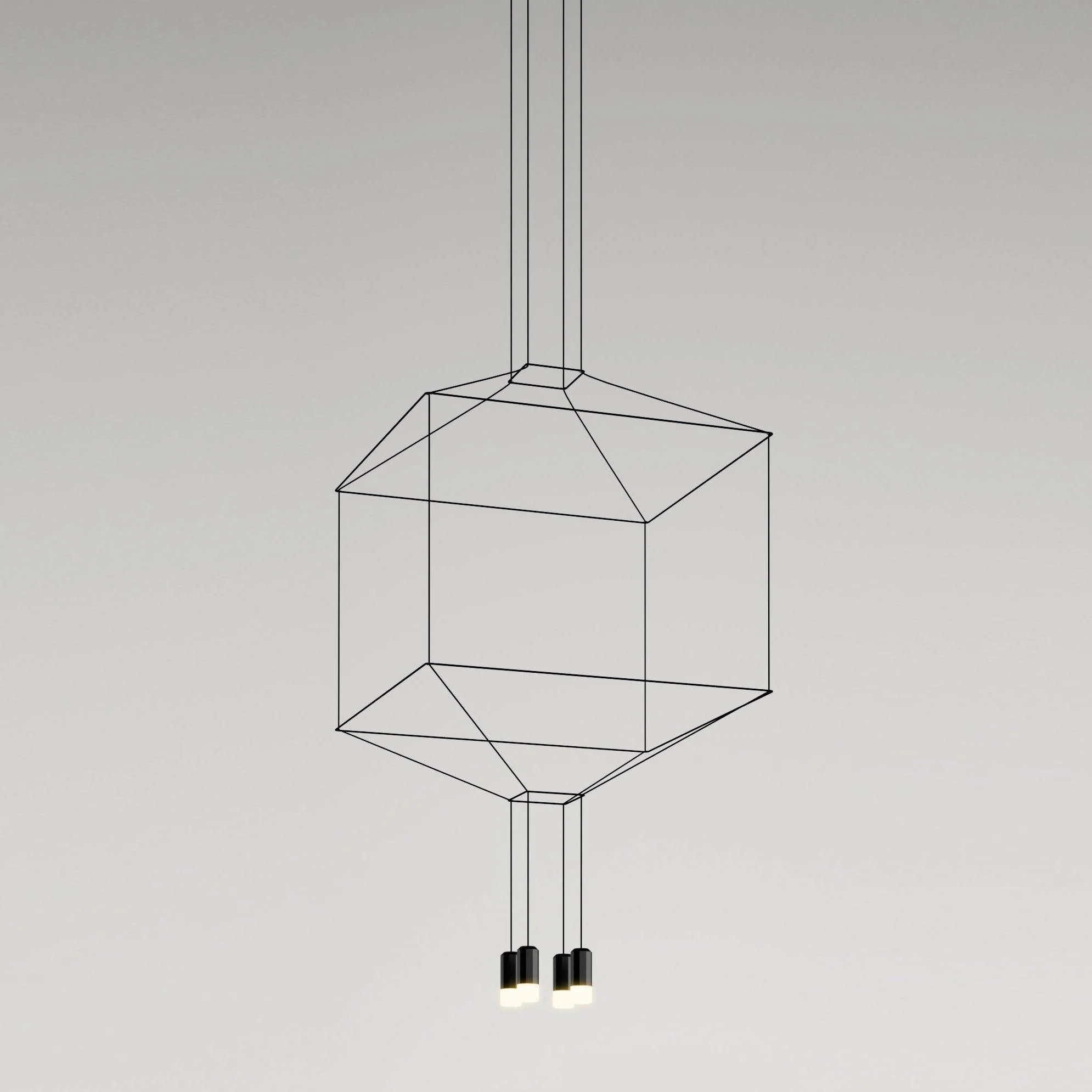 Lustra Pendant Lamp Geometric Wire Black LED - Image 17