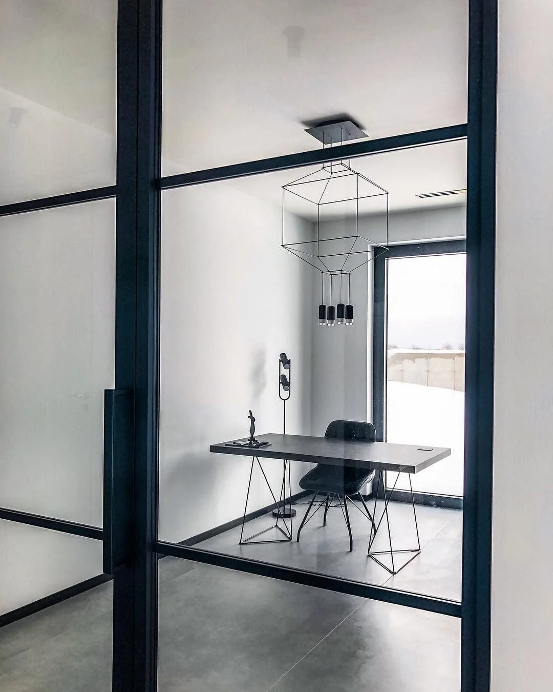 Lustra Pendant Lamp Geometric Wire Black LED - Image 32