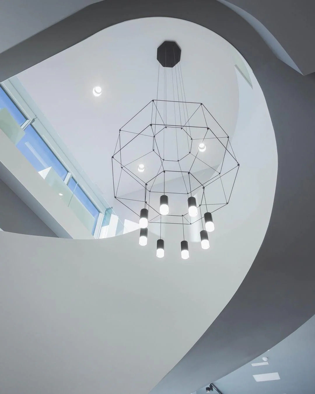 Lustra Pendant Lamp Geometric Wire Black LED - Image 36