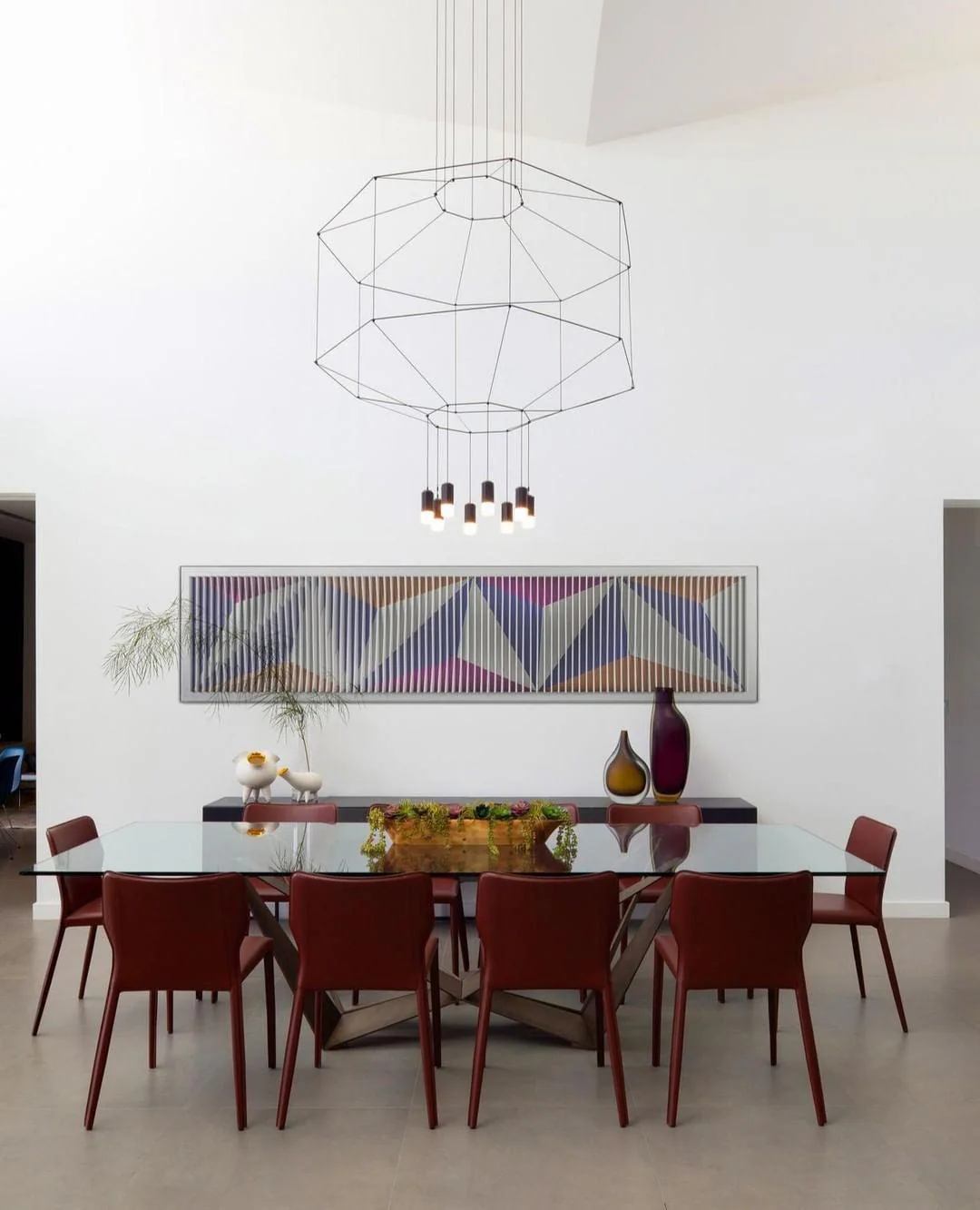 Lustra Pendant Lamp Geometric Wire Black LED - Image 39