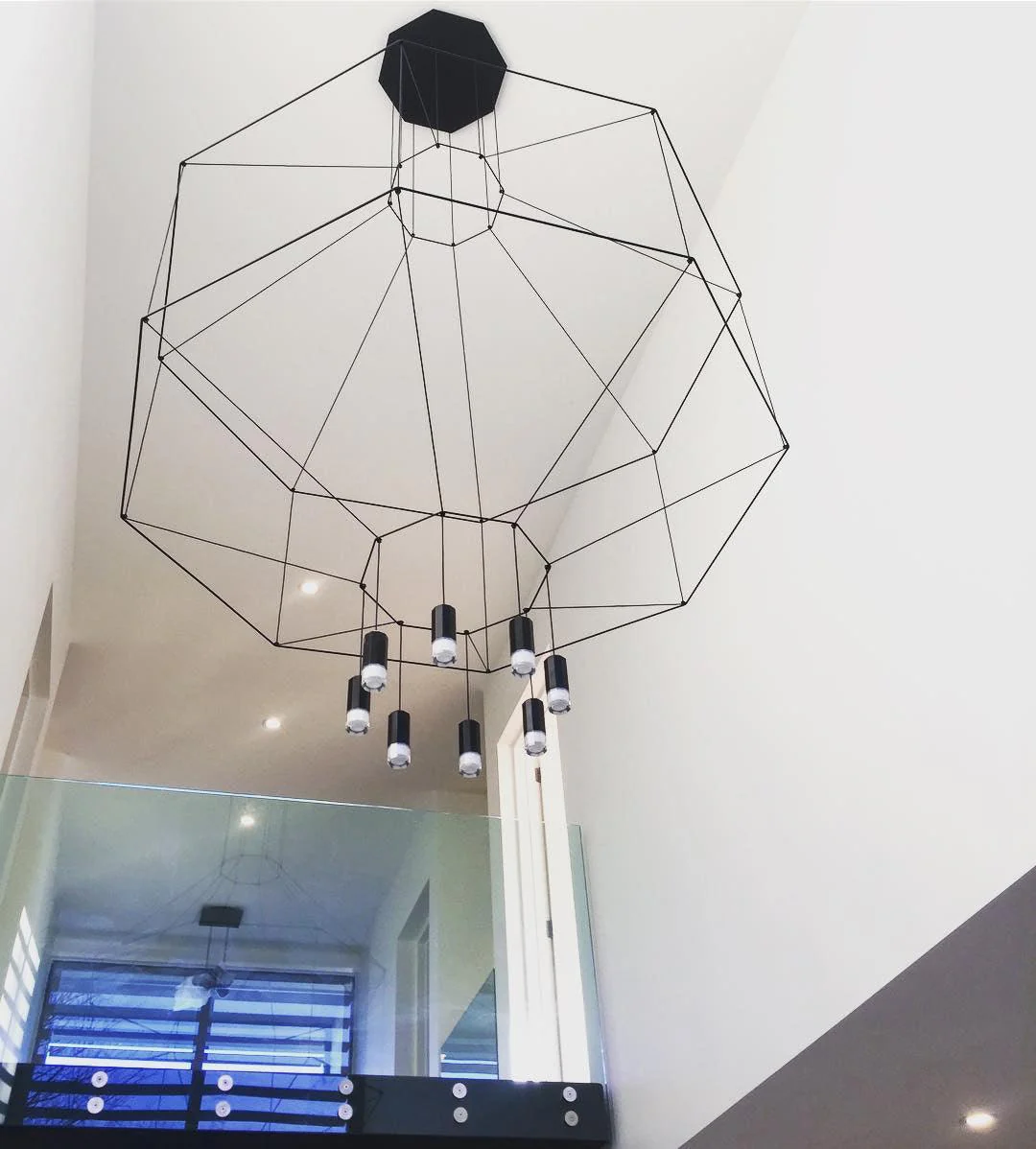 Lustra Pendant Lamp Geometric Wire Black LED - Image 41
