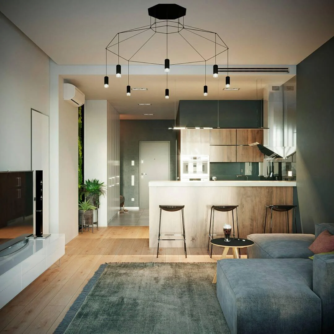 Lustra Pendant Lamp Geometric Wire Black LED - Image 42