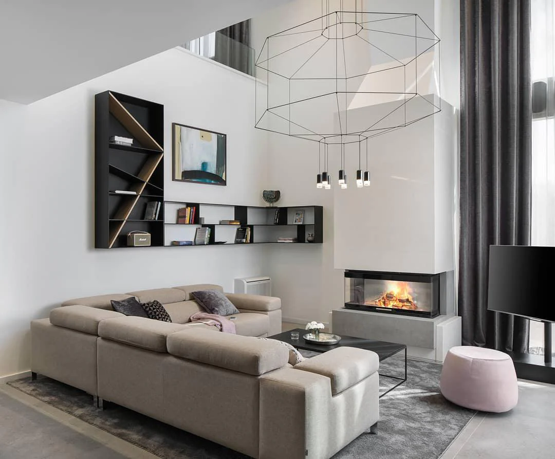 Lustra Pendant Lamp Geometric Wire Black LED - Image 5