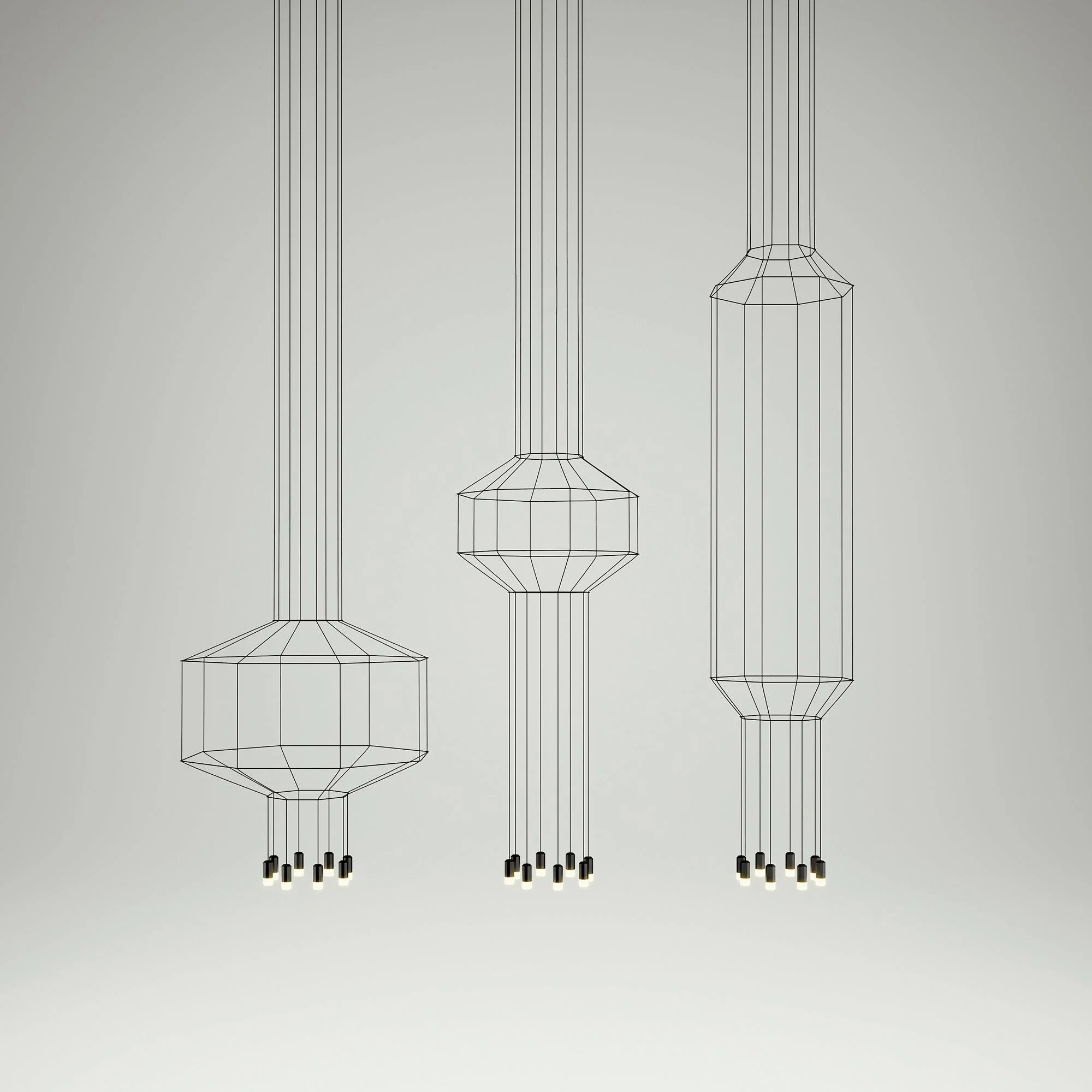 Lustra Pendant Lamp Geometric Wire Black LED - Image 6