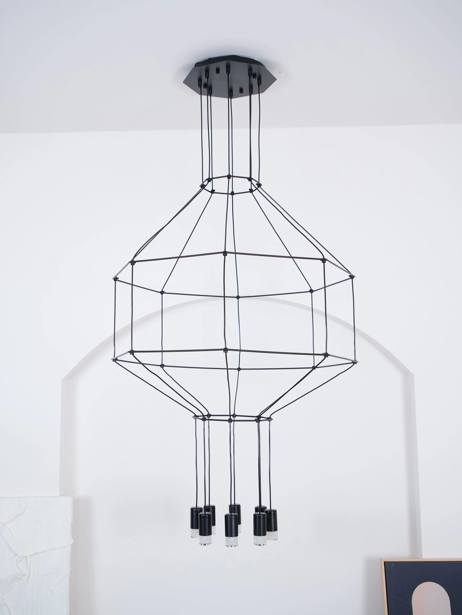Lustra Pendant Lamp Geometric Wire Black LED - Image 61