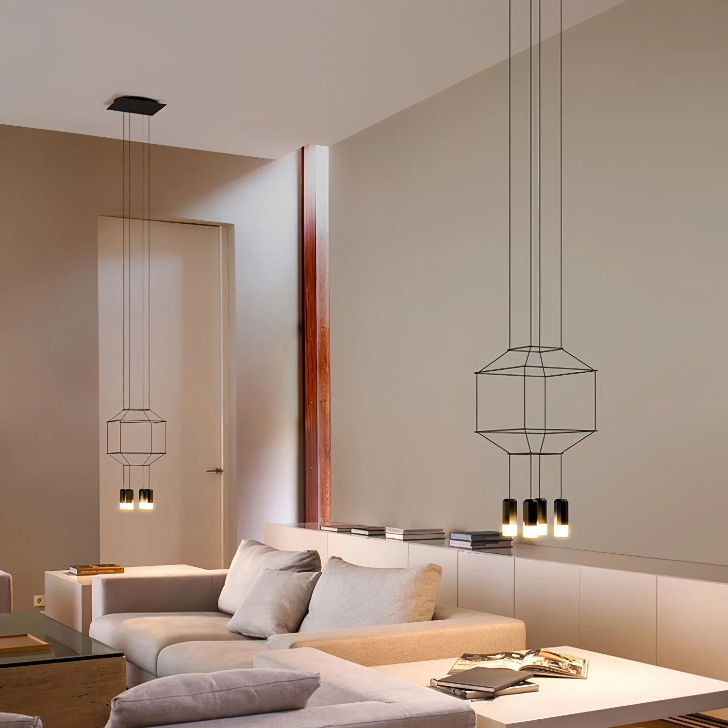 Lustra Pendant Lamp Geometric Wire Black LED - Image 64