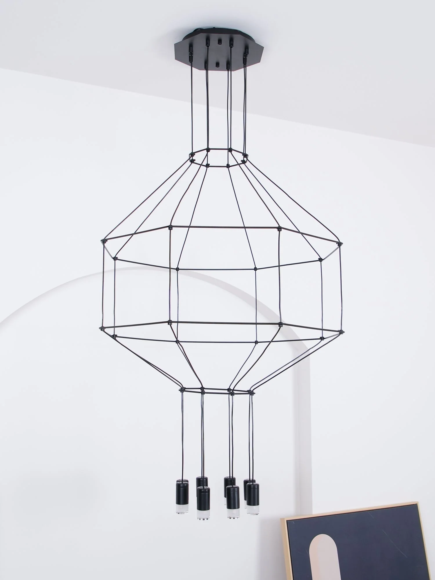 Lustra Pendant Lamp Geometric Wire Black LED - Image 65