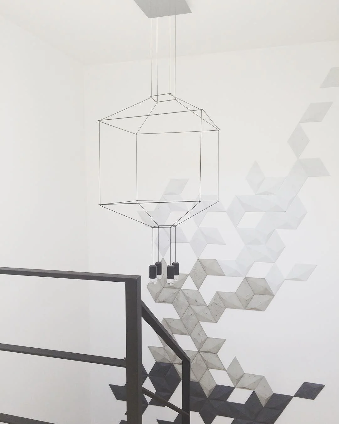 Lustra Pendant Lamp Geometric Wire Black LED - Image 67