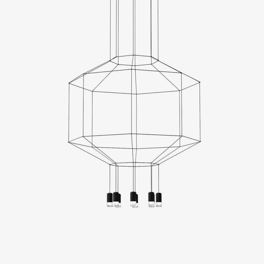Lustra Pendant Lamp Geometric Wire Black LED - Image 7