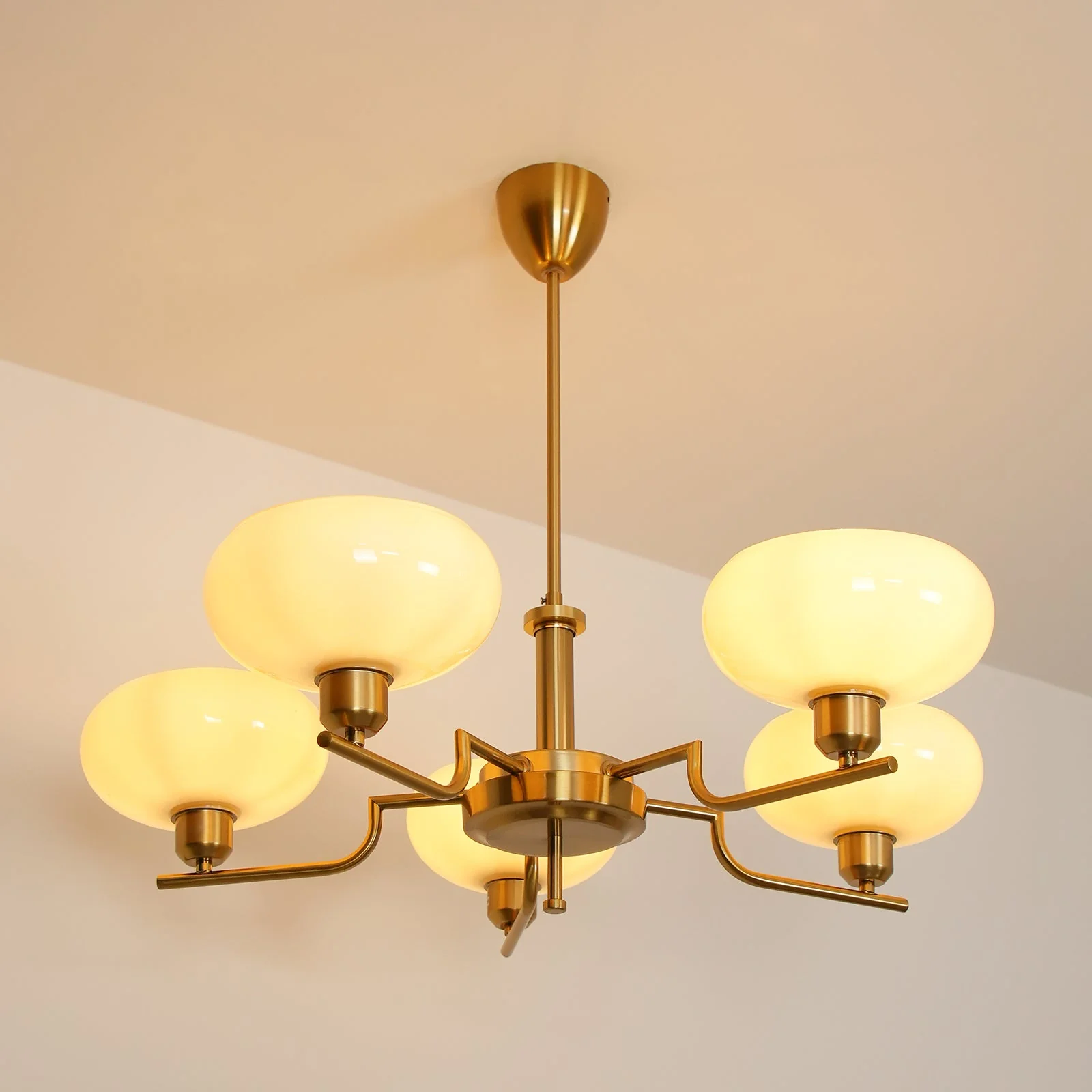 Lustra Pendant Lamp Glass Globe Brass Frame - Image 28