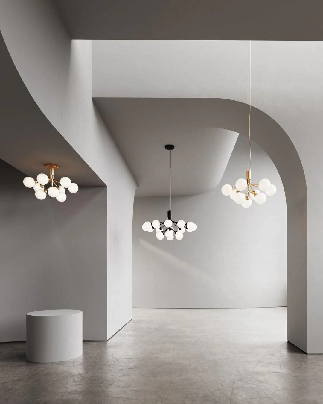 Lustra Pendant Lamp Glass Globe Cluster Brass - Image 7