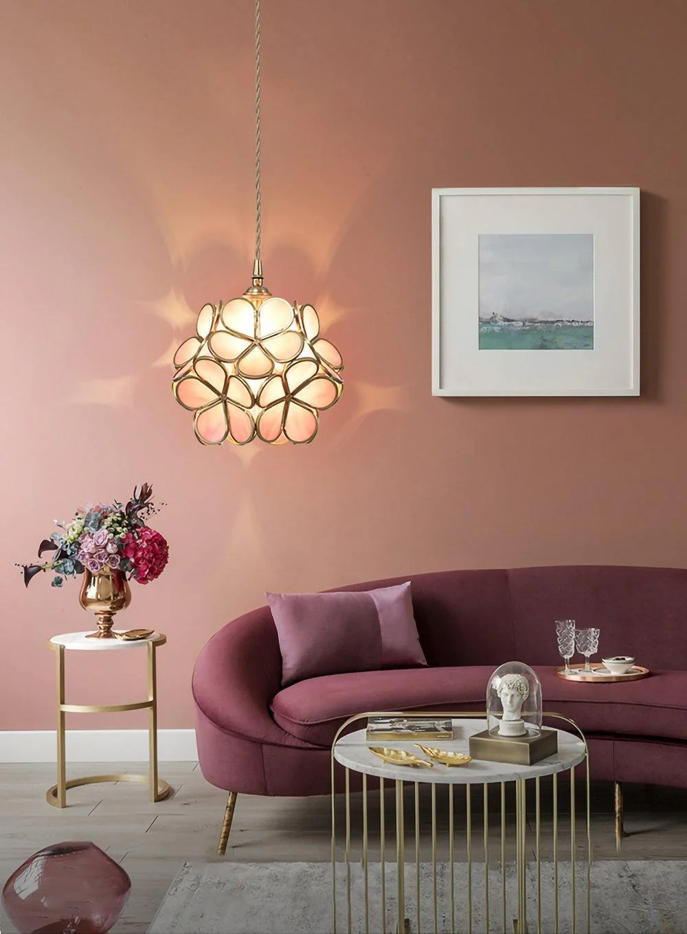 Lustra Pendant Lamp Glass Petal Shaped Kitchen - Image 13
