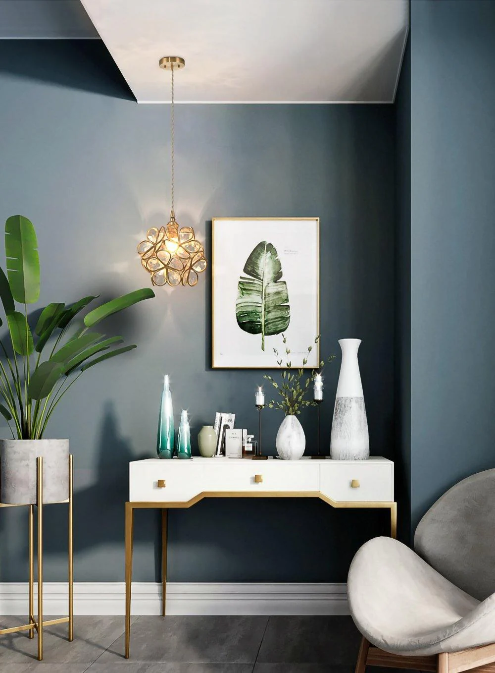 Lustra Pendant Lamp Glass Petal Shaped Kitchen - Image 14