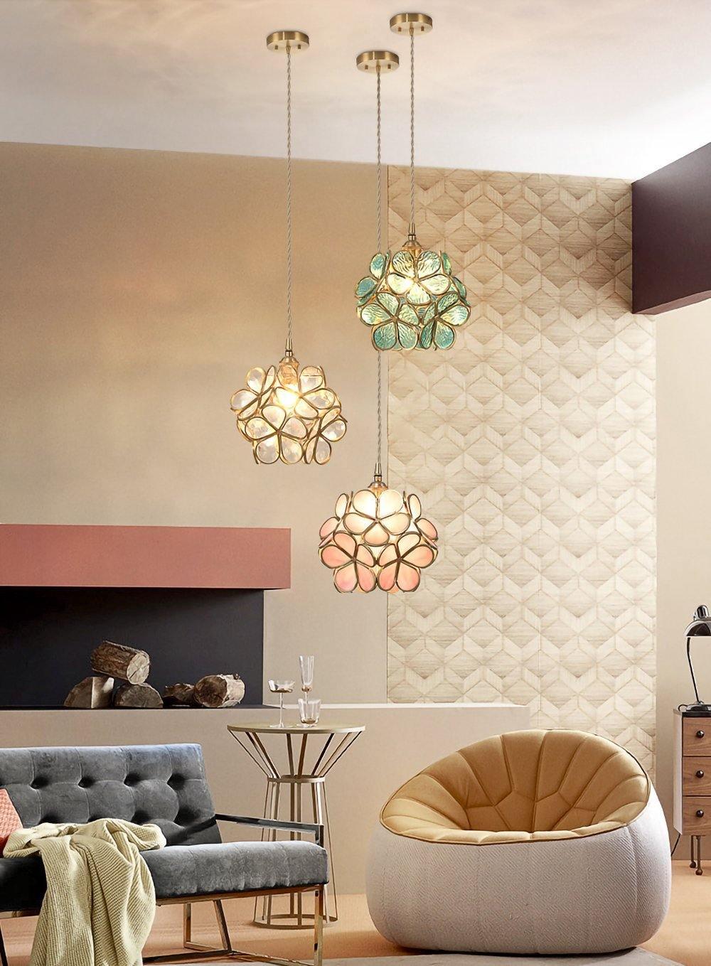 Lustra Pendant Lamp Glass Petal Shaped Kitchen - Image 2