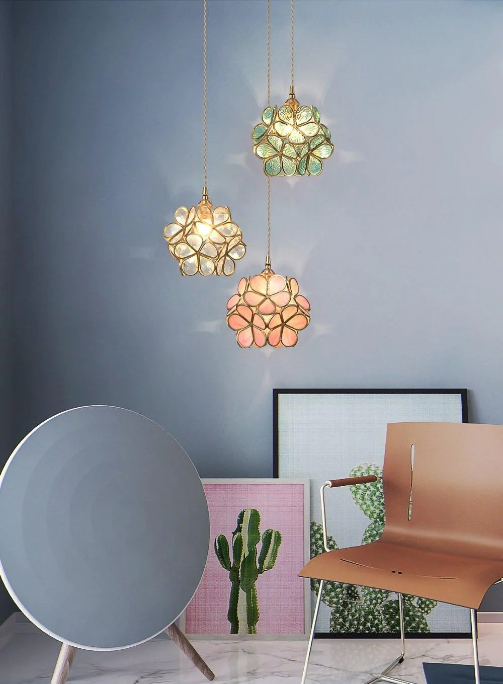 Lustra Pendant Lamp Glass Petal Shaped Kitchen - Image 28