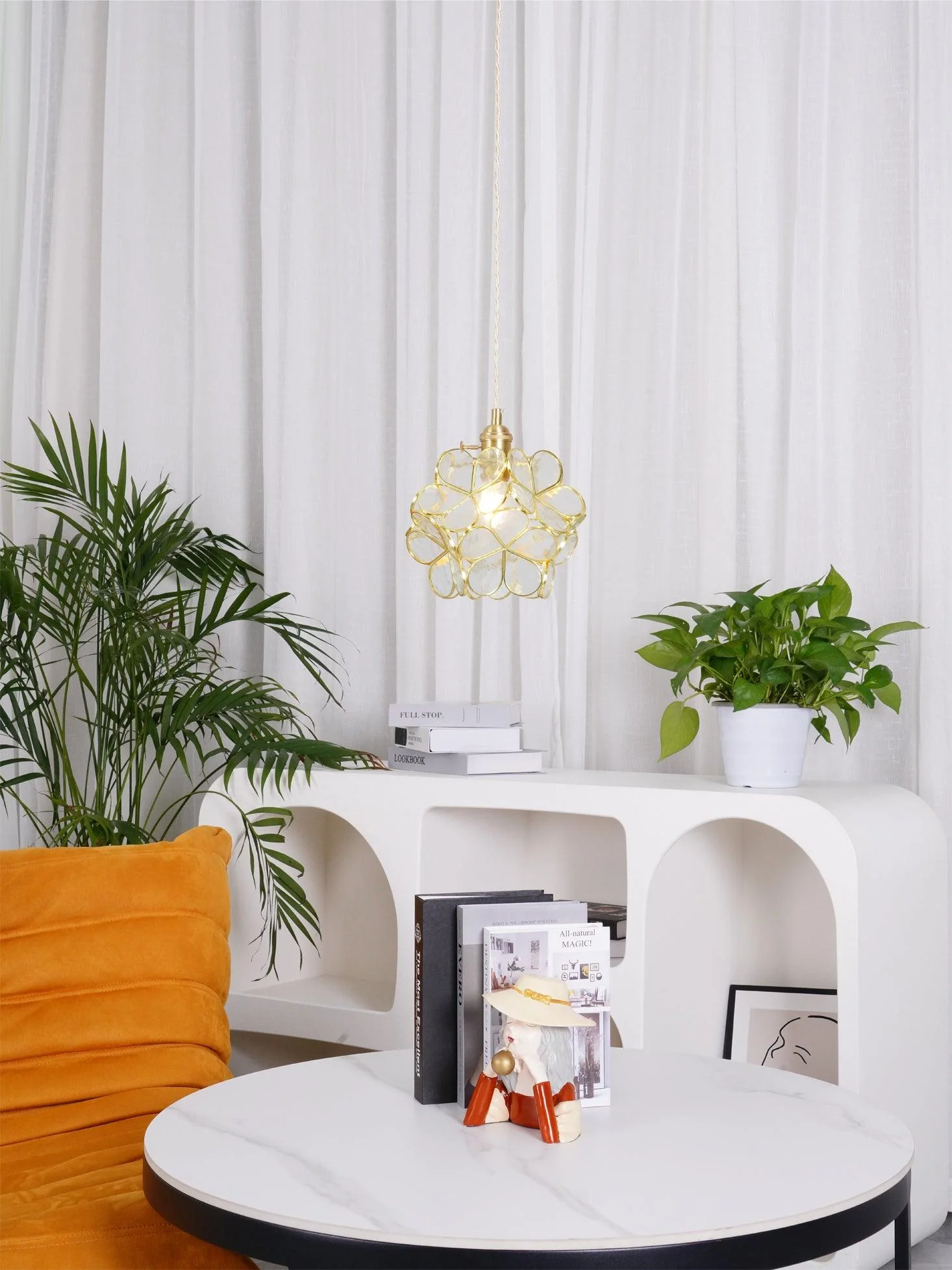 Lustra Pendant Lamp Glass Petal Shaped Kitchen - Image 3