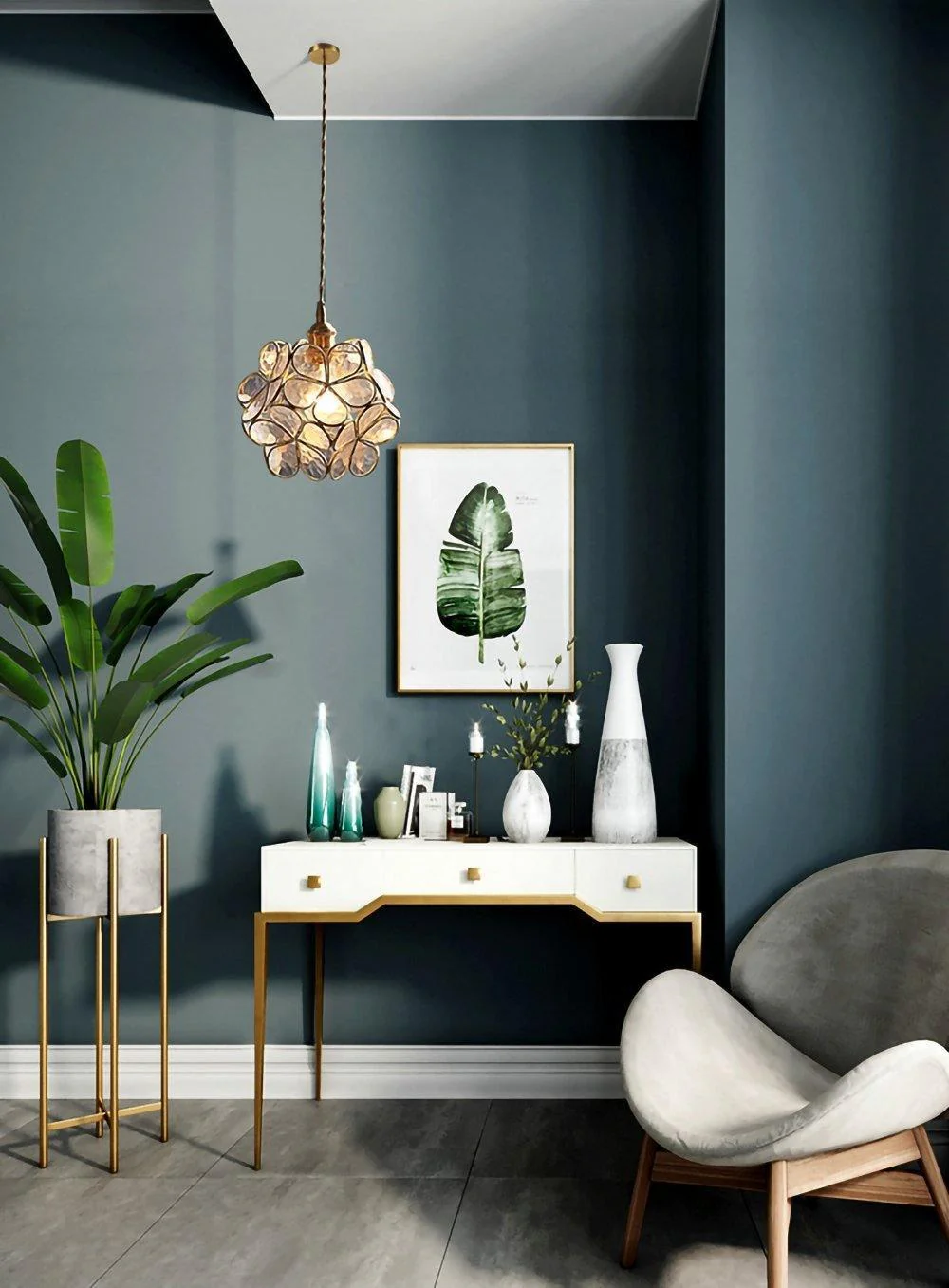 Lustra Pendant Lamp Glass Petal Shaped Kitchen - Image 34