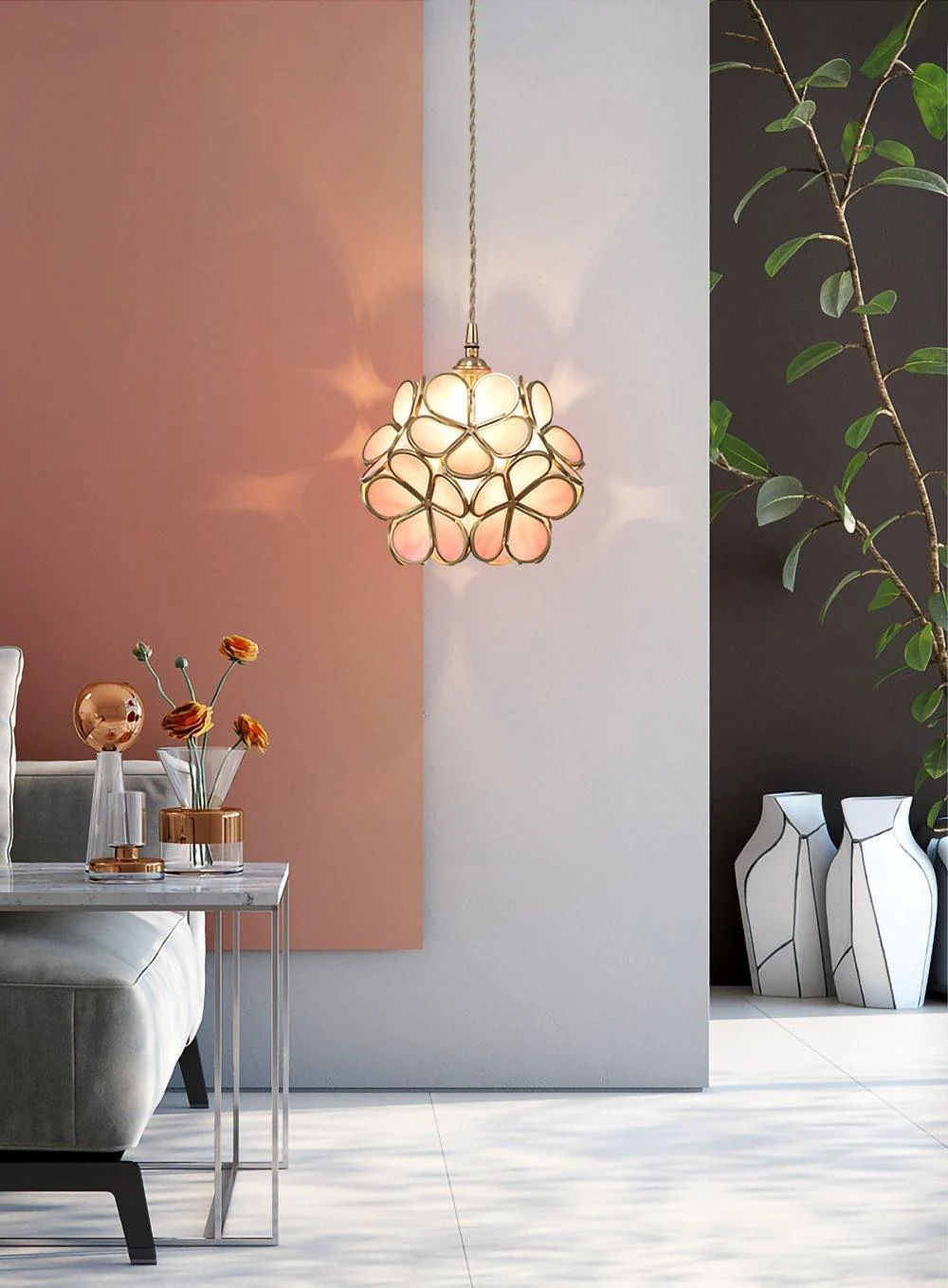 Lustra Pendant Lamp Glass Petal Shaped Kitchen - Image 37