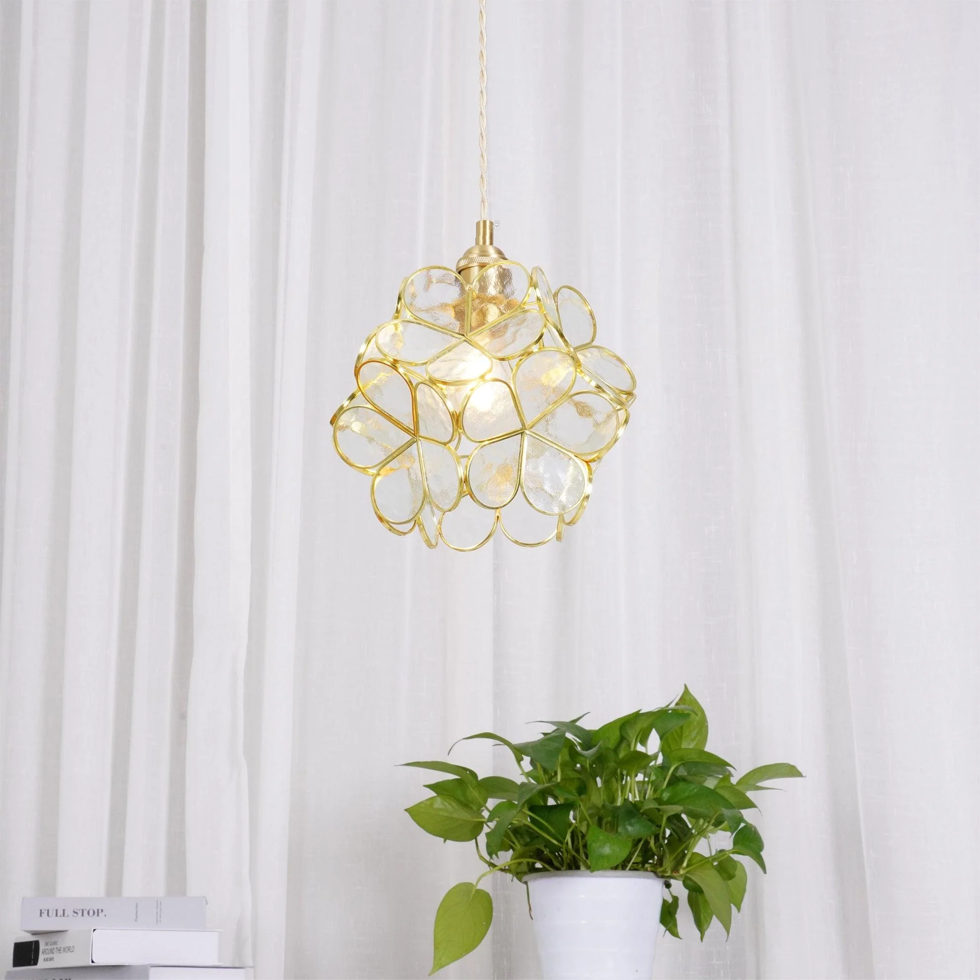 Lustra Pendant Lamp Glass Petal Shaped Kitchen - Image 38