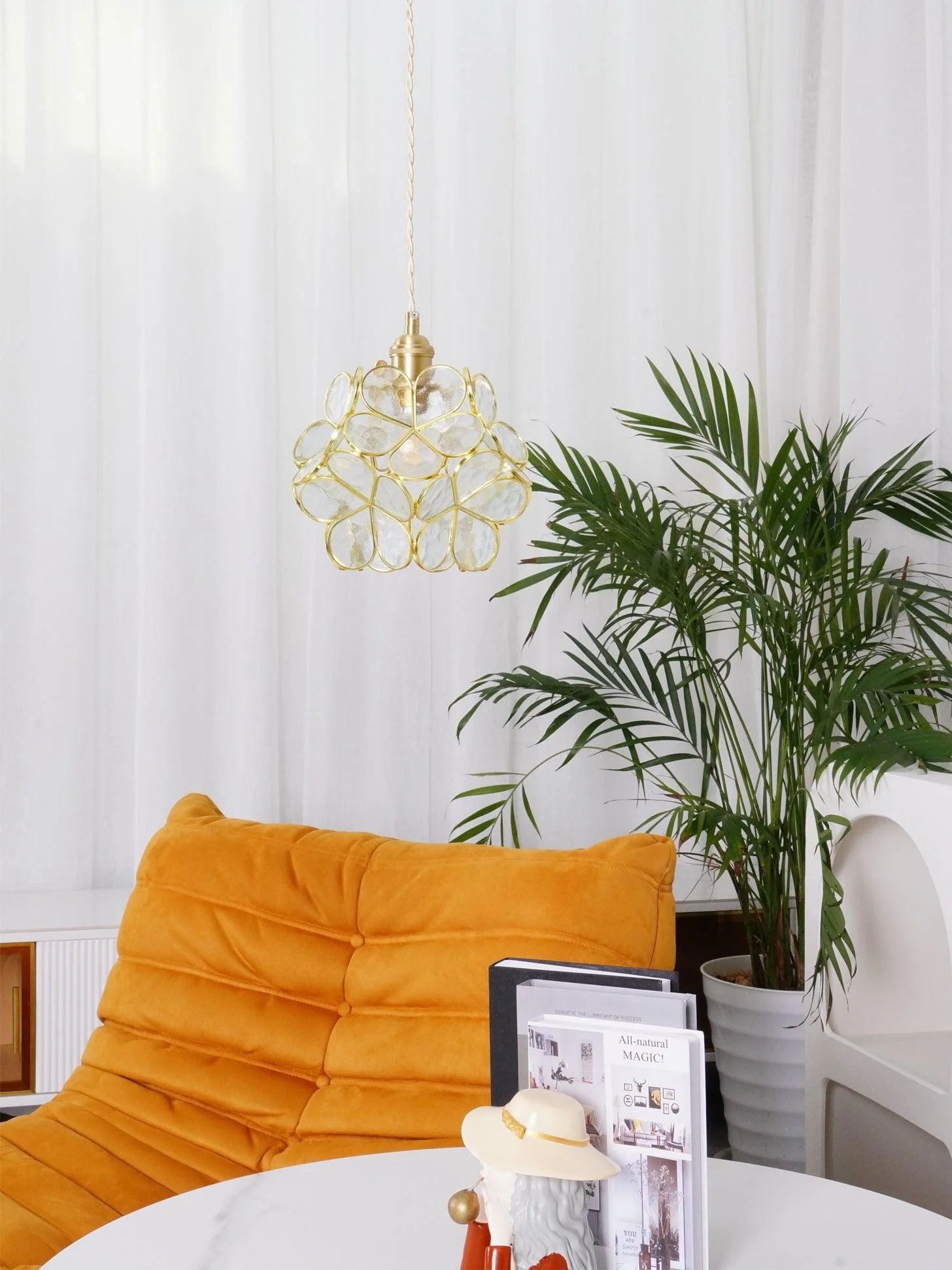Lustra Pendant Lamp Glass Petal Shaped Kitchen - Image 5